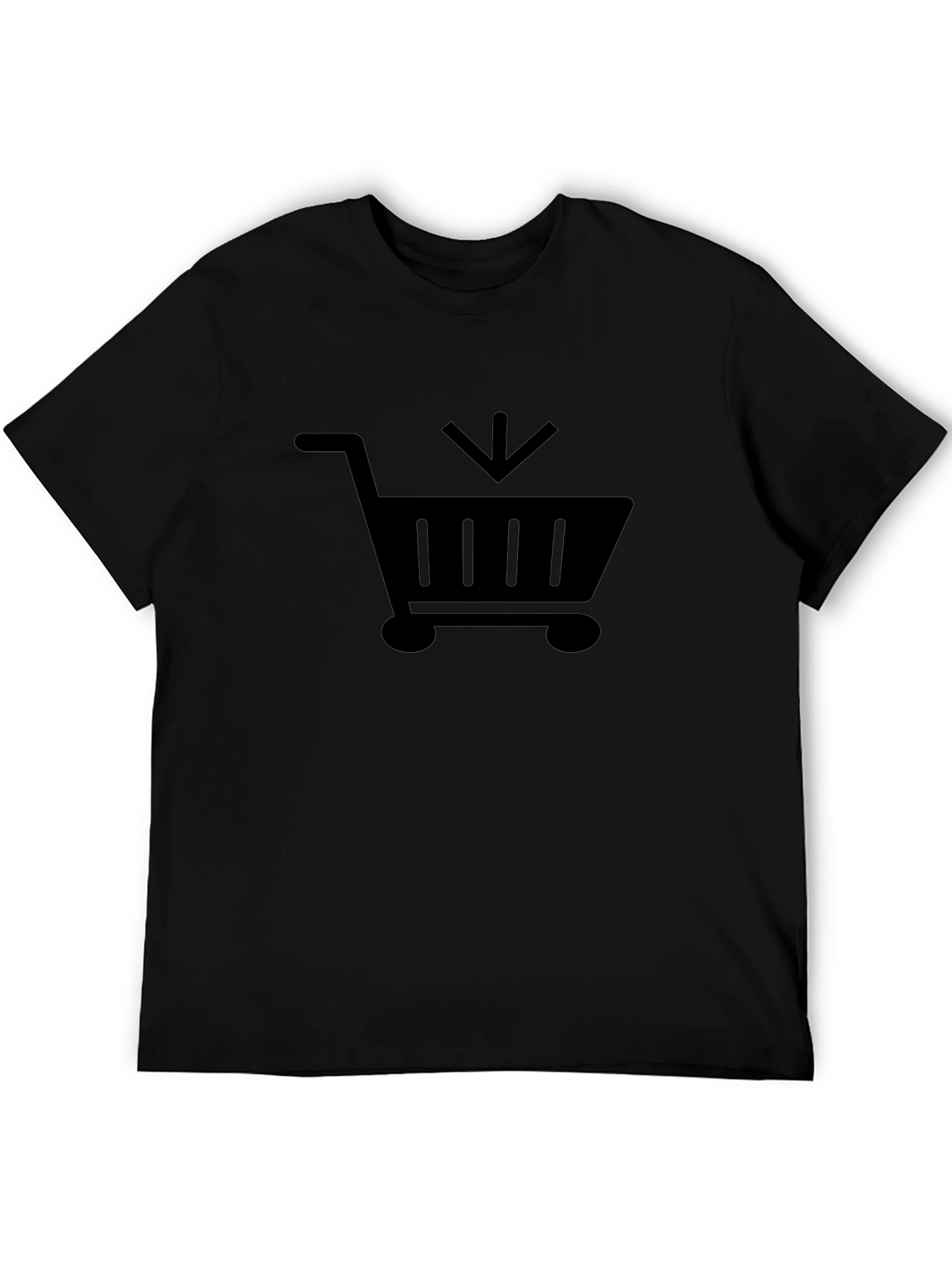 Black Shopping Cart Graphic T-Shirt