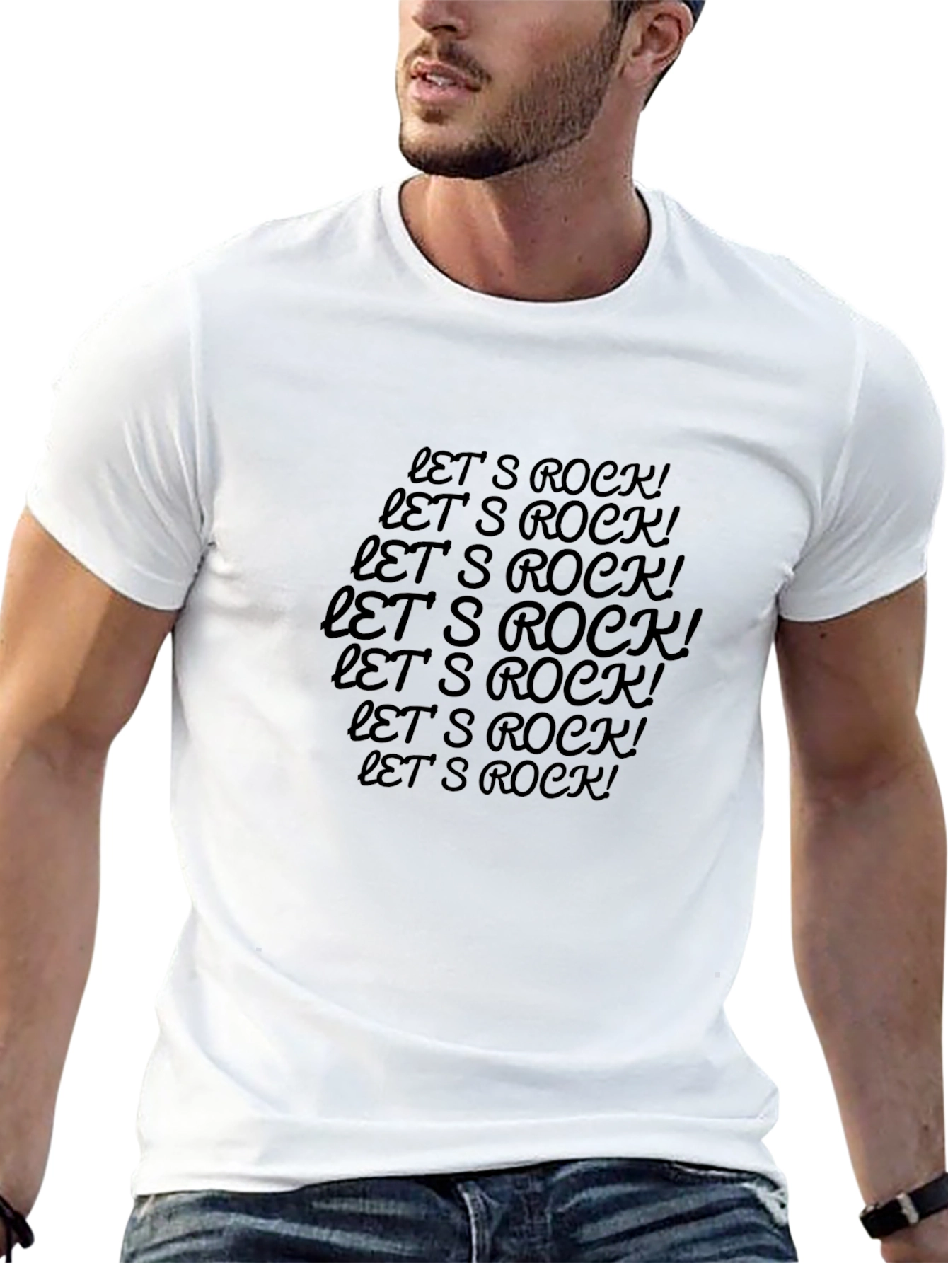 Lets Rock! Black T-Shirt - Stylish Graphic Tee