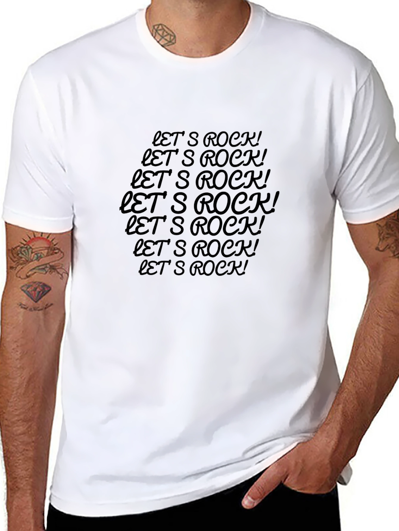 Lets Rock! Black T-Shirt - Stylish Graphic Tee