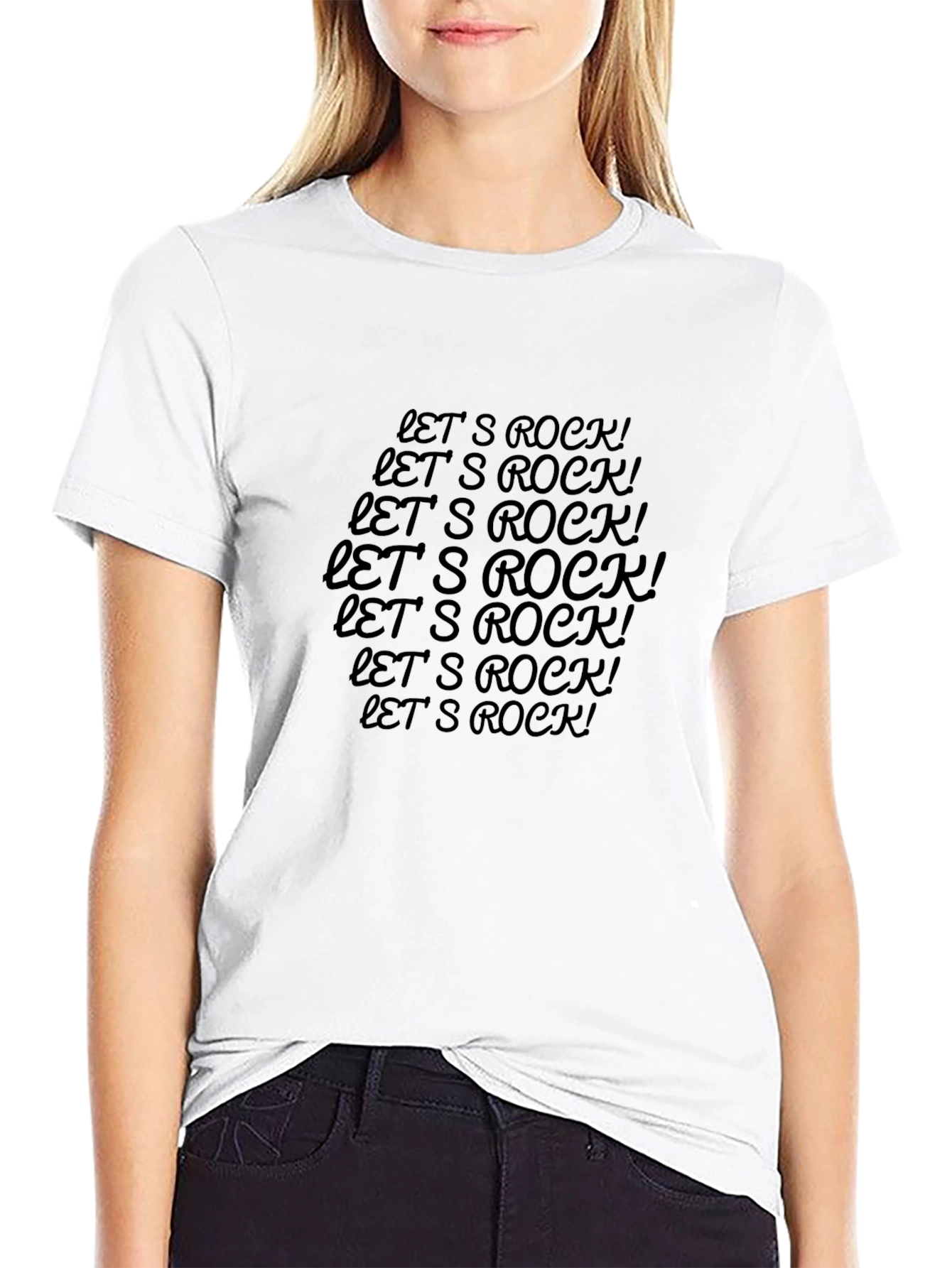 Lets Rock! Black T-Shirt - Stylish Graphic Tee