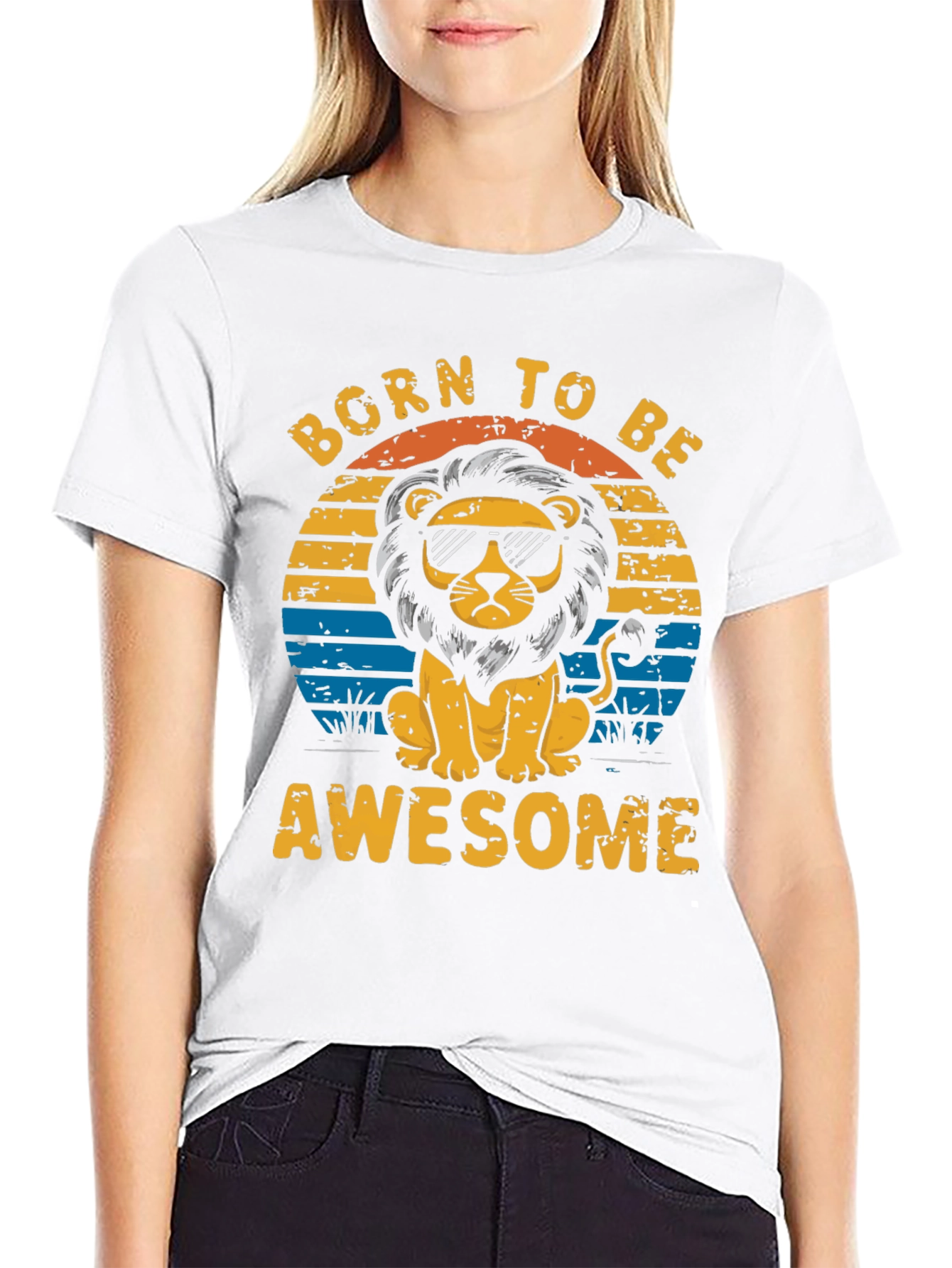 Born to Be Awesome Lion Graphic Tee