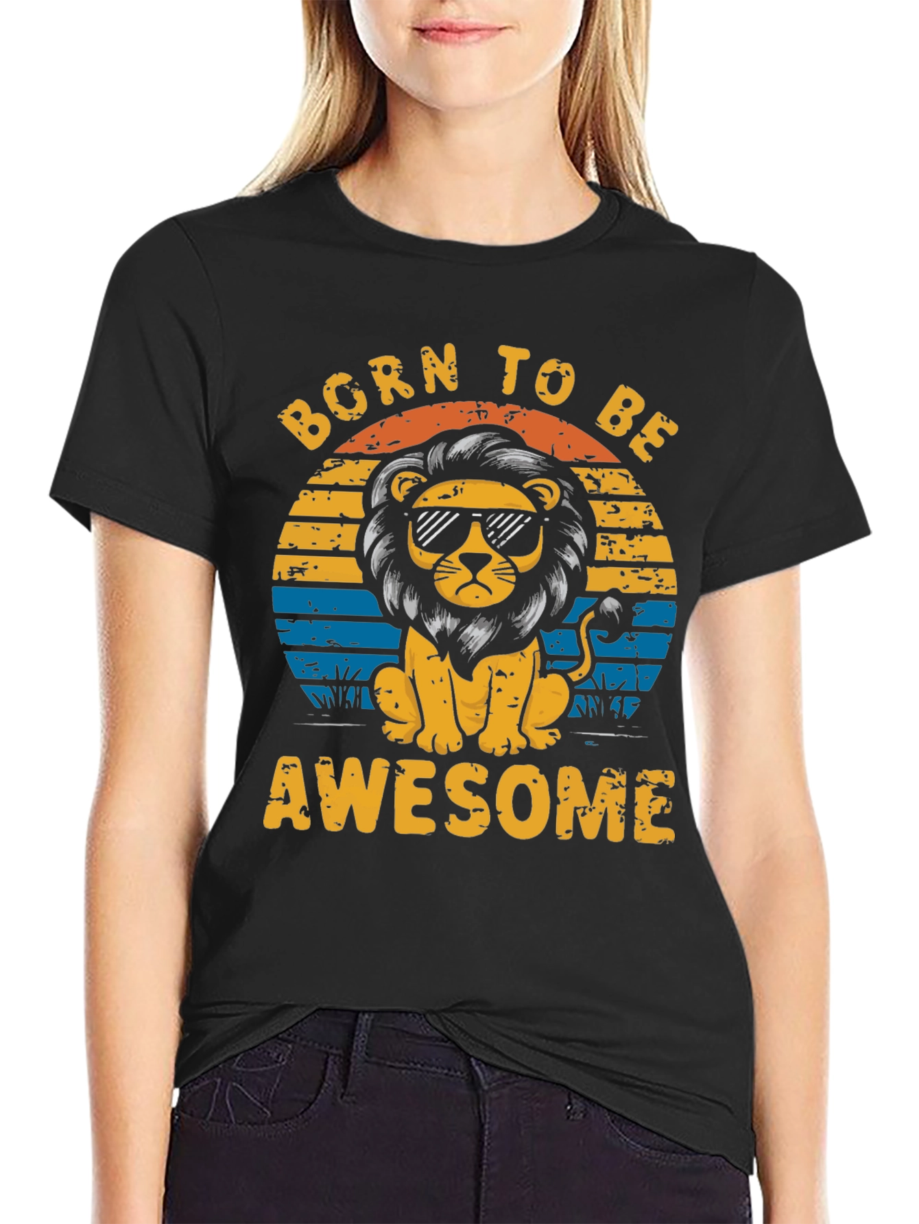 Born to Be Awesome Lion Graphic Tee