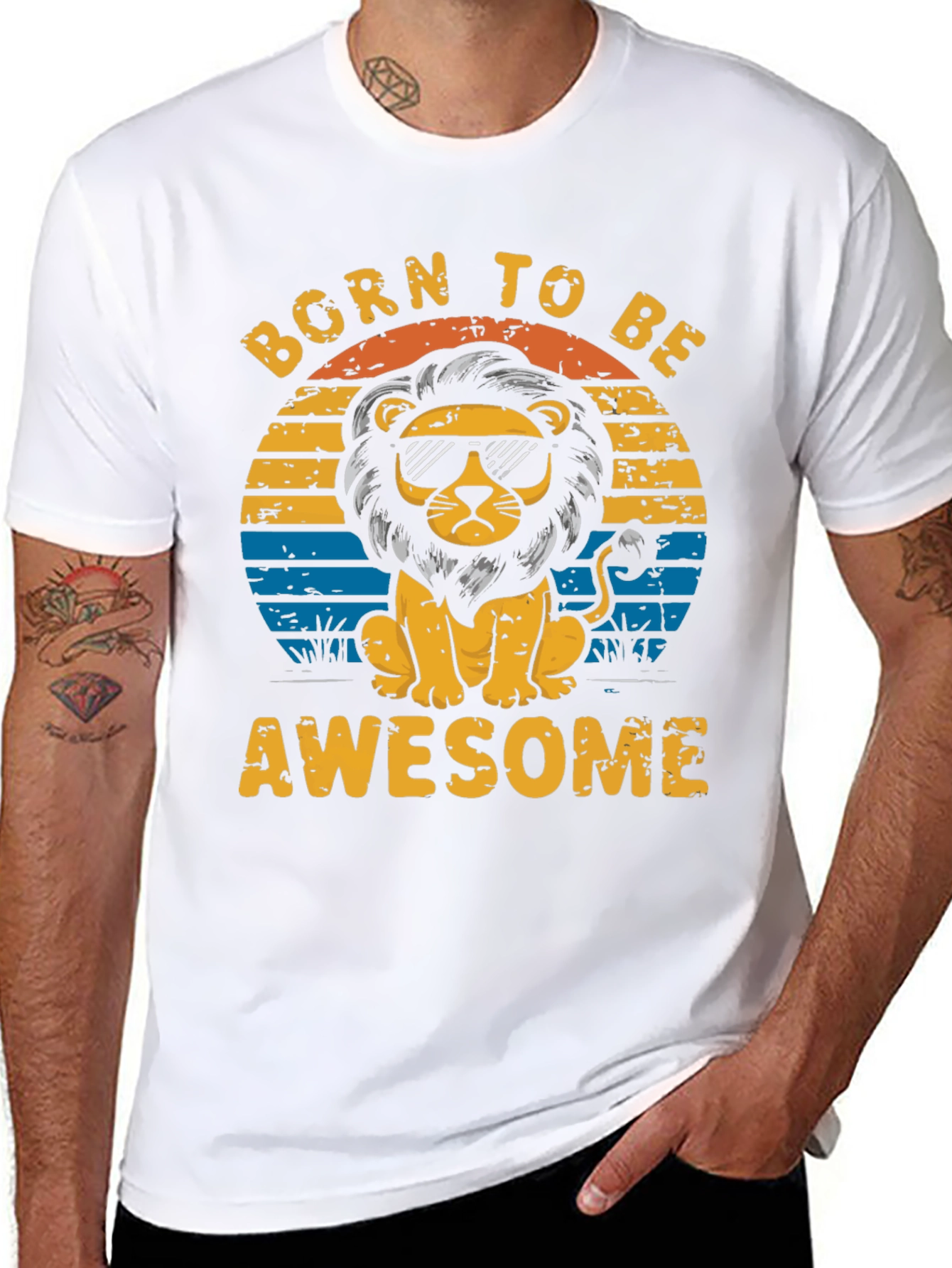 Born to Be Awesome Lion Graphic Tee