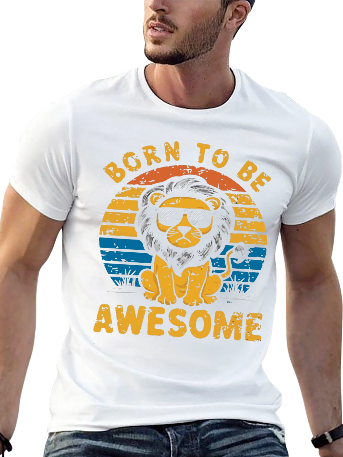 Born to Be Awesome Lion Graphic Tee