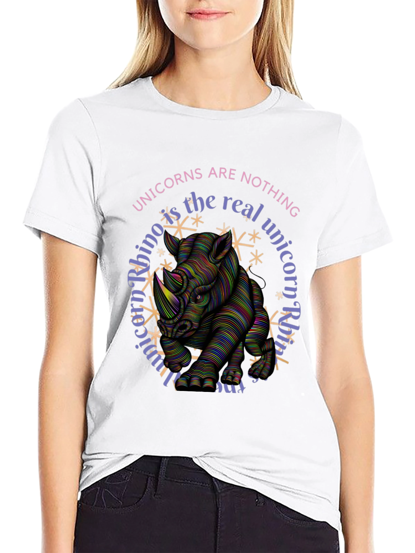 Colorful Rhino Unicorns Nothing T-Shirt