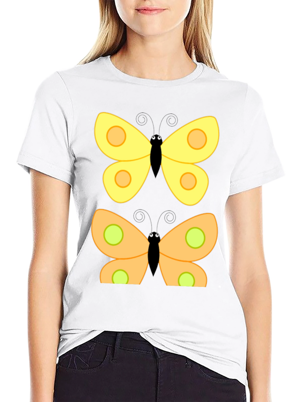 Butterfly Graphic Print Black T-Shirt