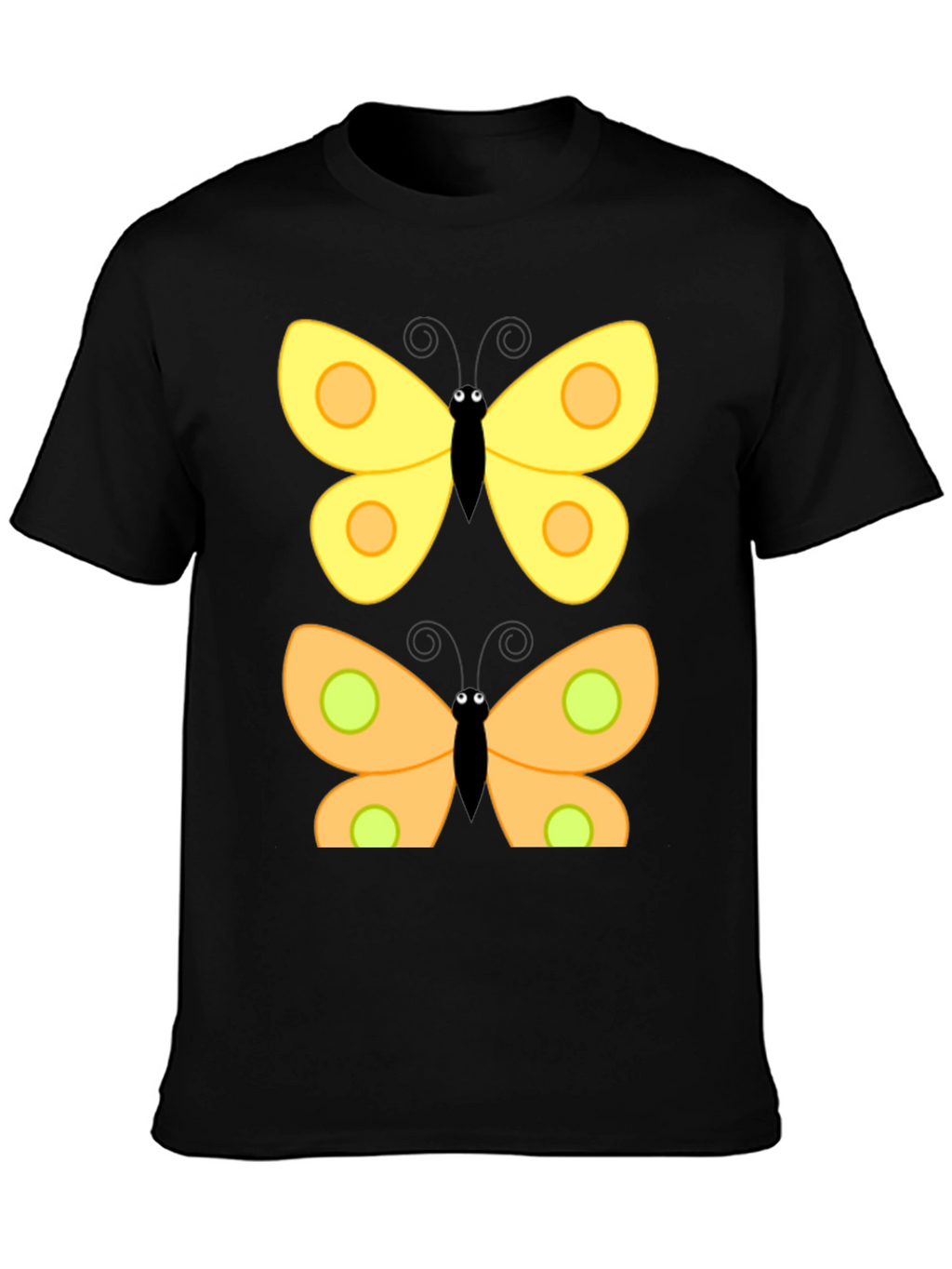 Butterfly Graphic Print Black T-Shirt
