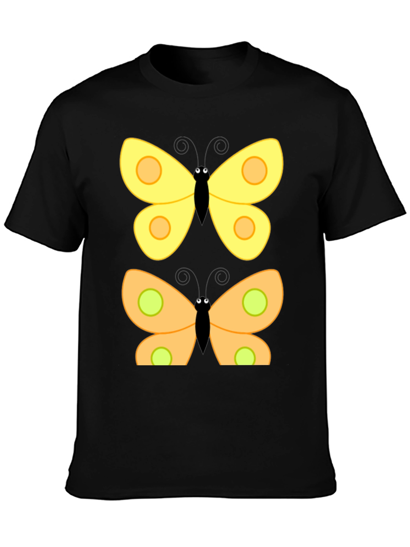 Butterfly Graphic Print Black T-Shirt