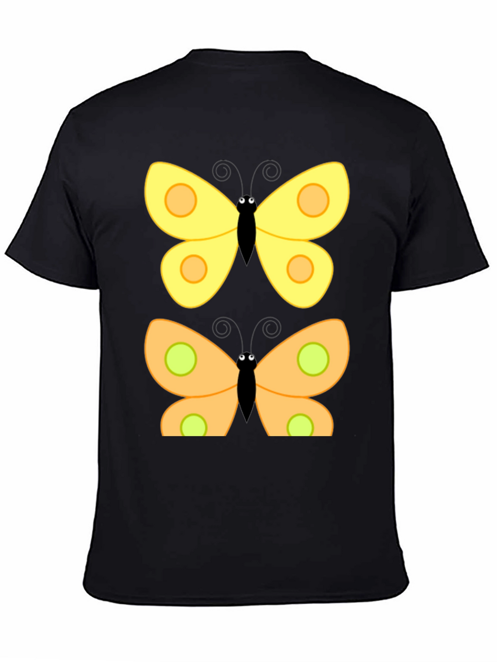 Butterfly Graphic Print Black T-Shirt
