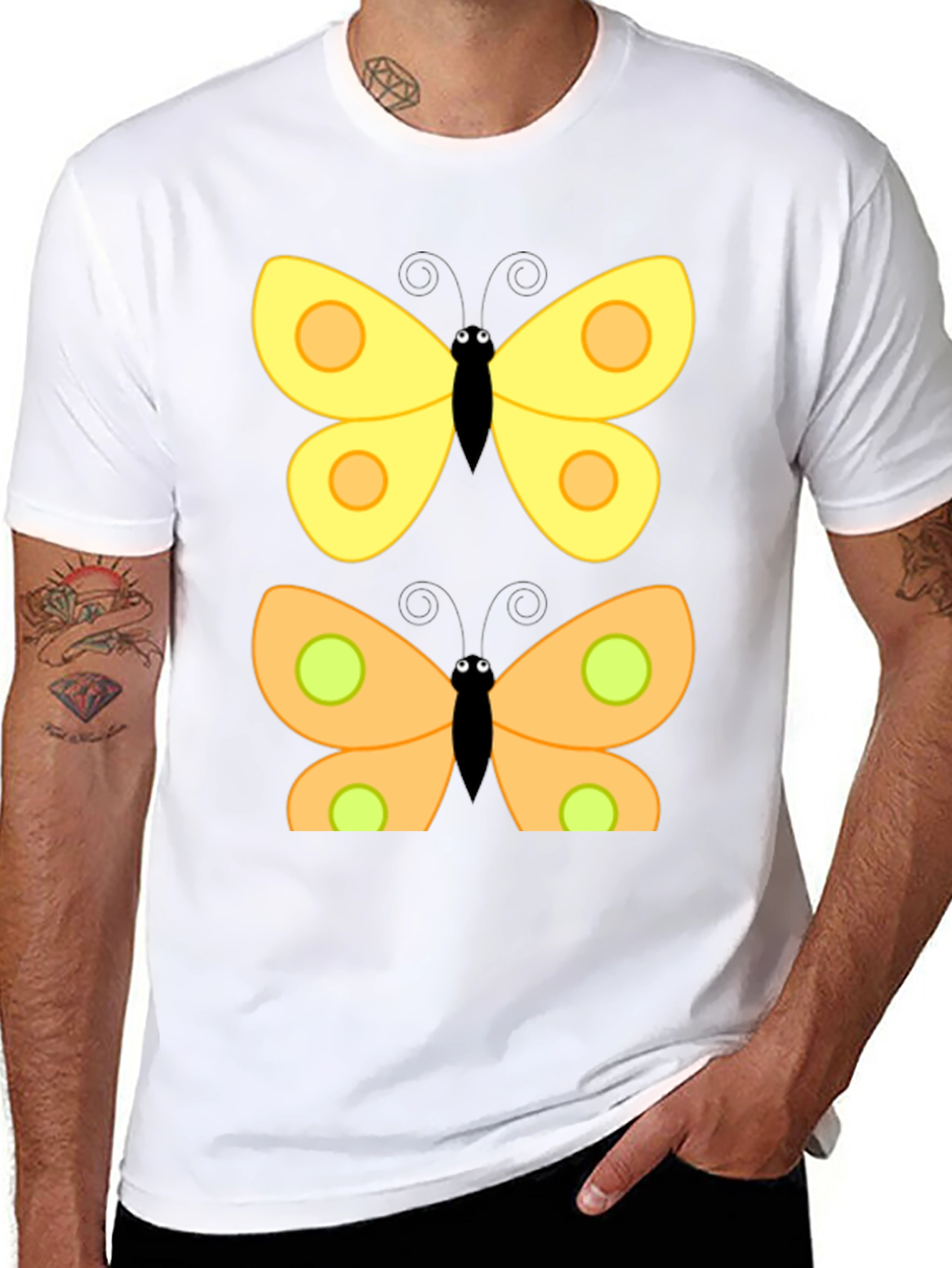 Butterfly Graphic Print Black T-Shirt