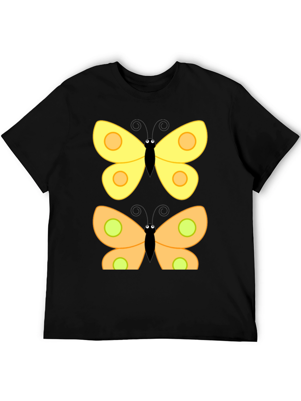 Butterfly Graphic Print Black T-Shirt