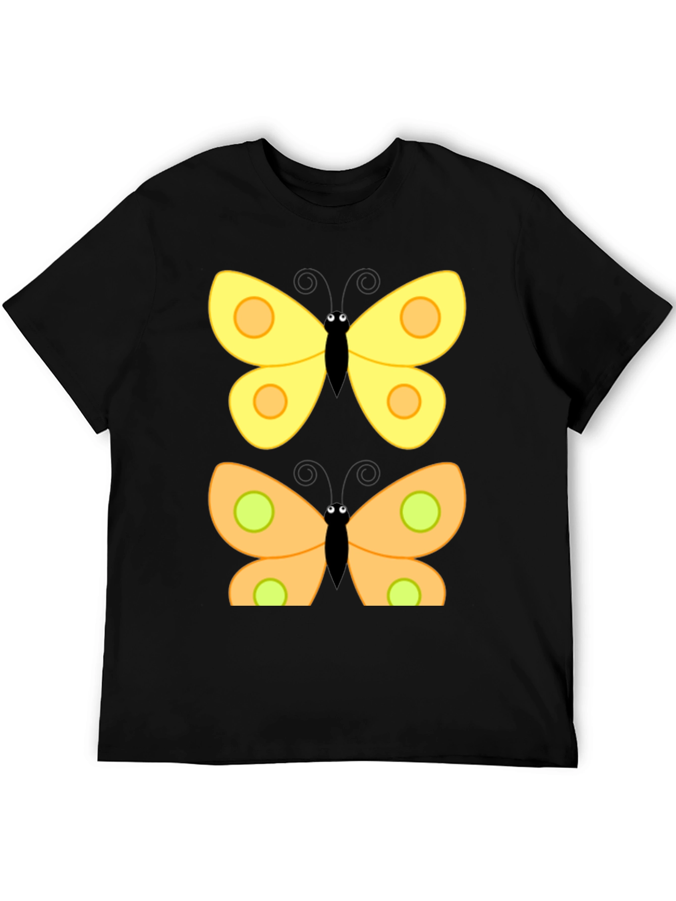 Butterfly Graphic Print Black T-Shirt