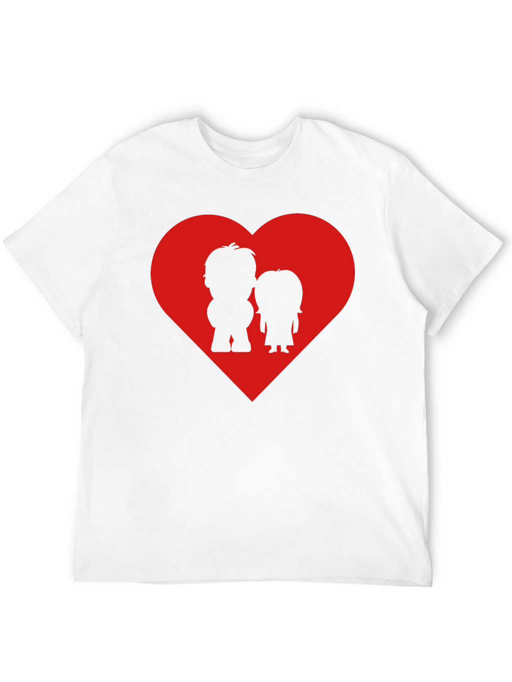 Couples Heart Graphic Tee - Black