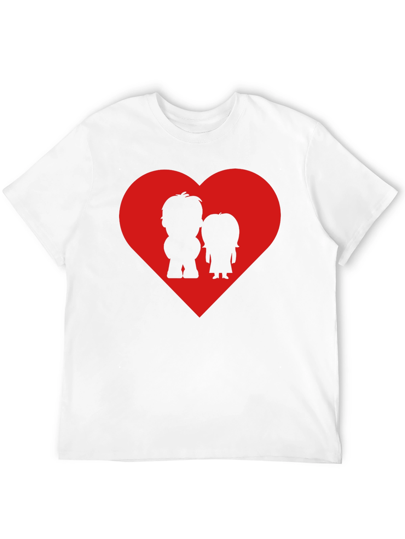 Couples Heart Graphic Tee - Black