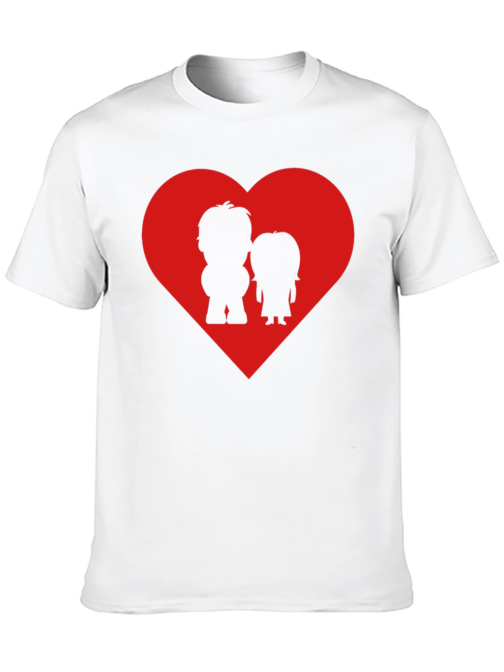 Couples Heart Graphic Tee - Black