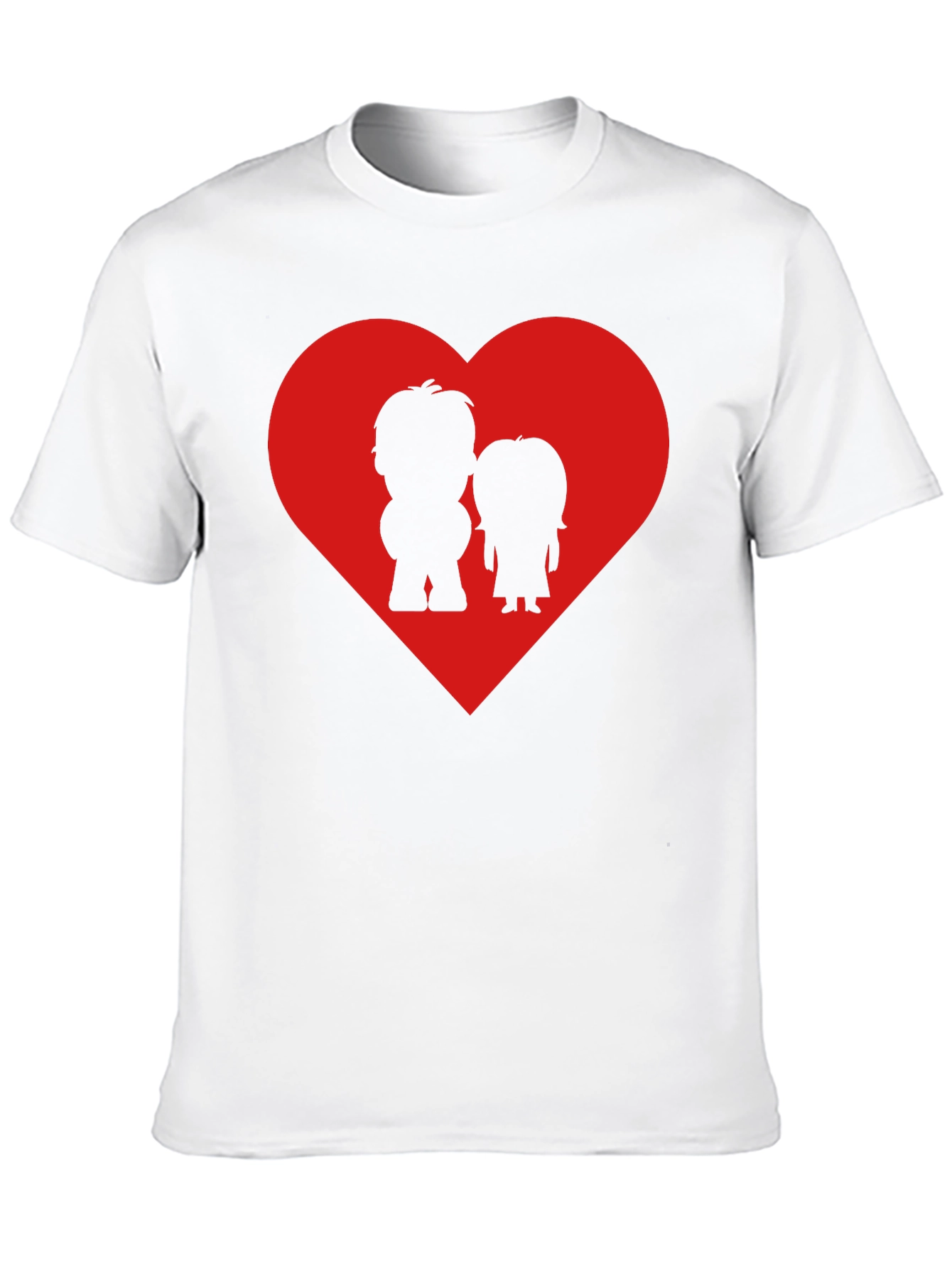 Couples Heart Graphic Tee - Black