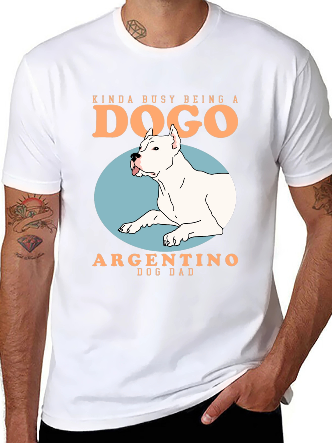 Dogo Argentino Dog Dad T-Shirt - Busy Being a Dogo