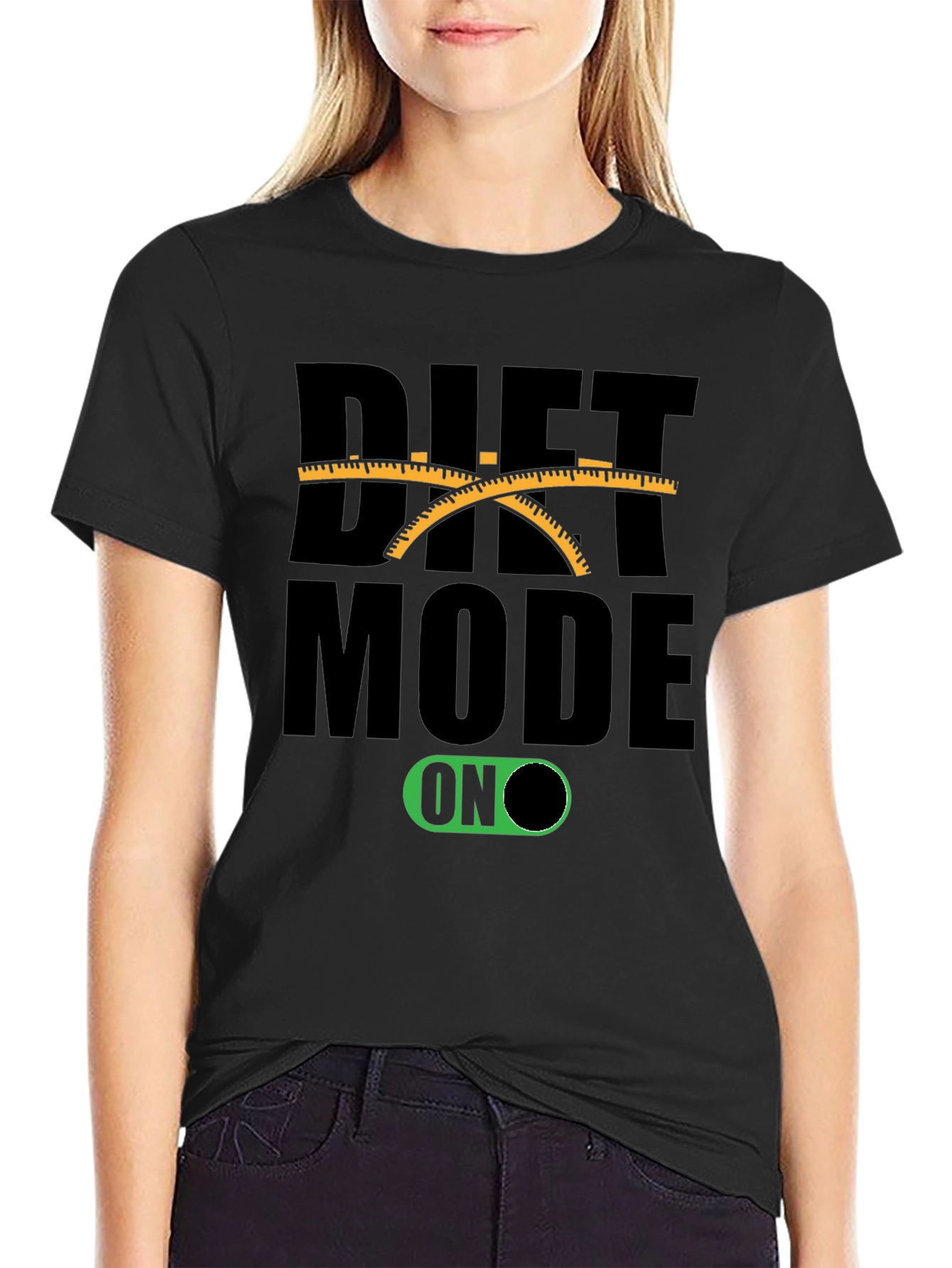 Diet Mode On Black T-Shirt Funny Unisex