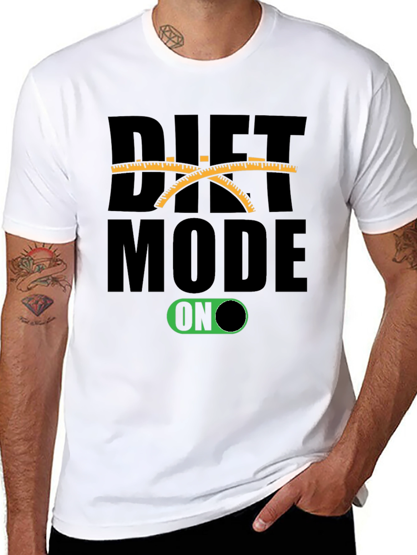 Diet Mode On Black T-Shirt Funny Unisex