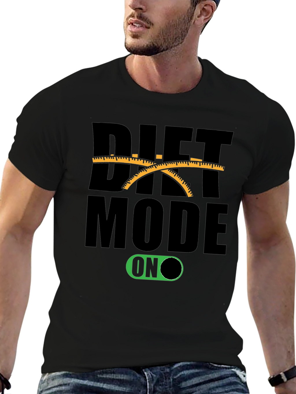 Diet Mode On Black T-Shirt Funny Unisex