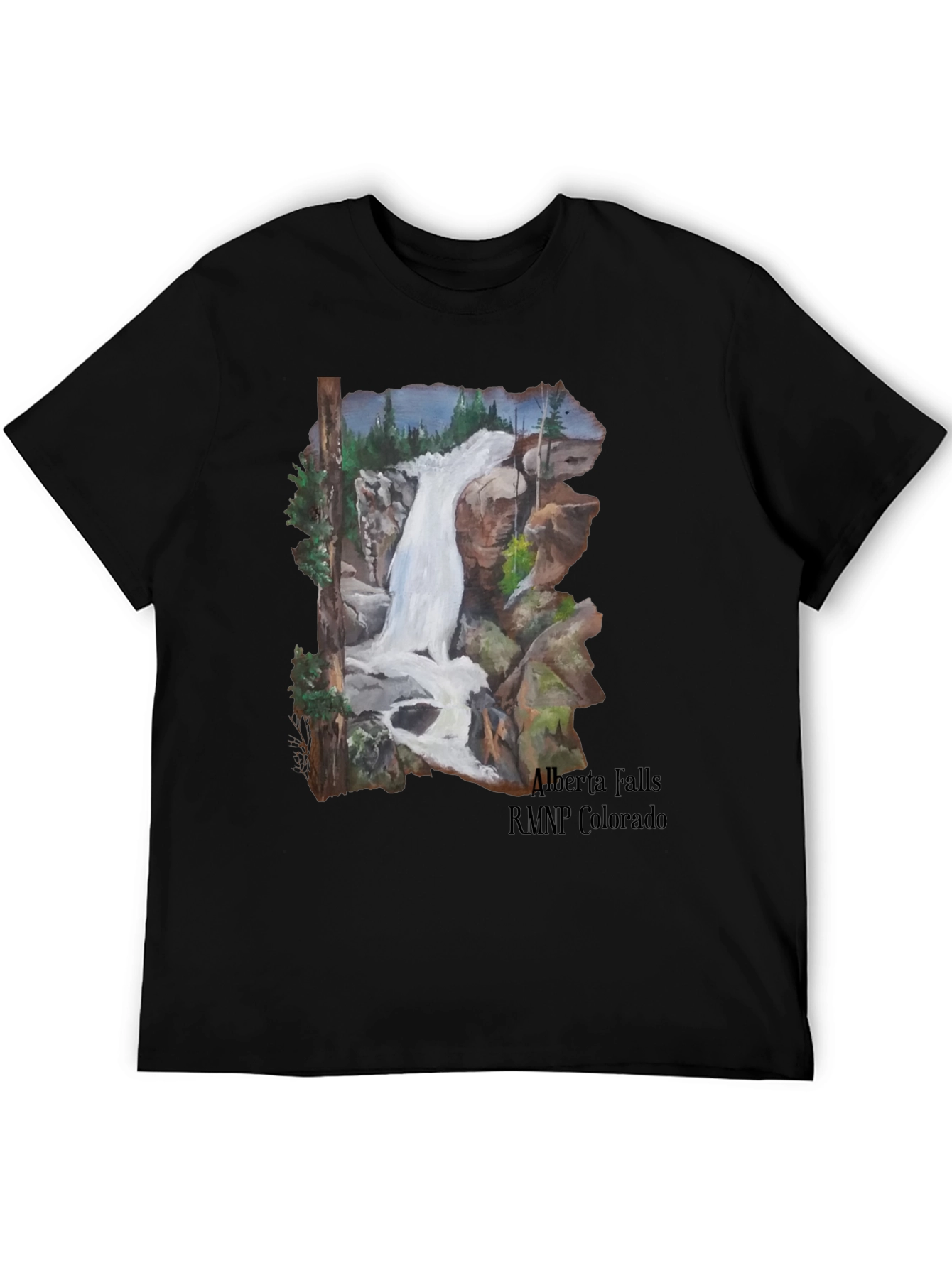 Alberta Falls RMNP Colorado Black T-Shirt