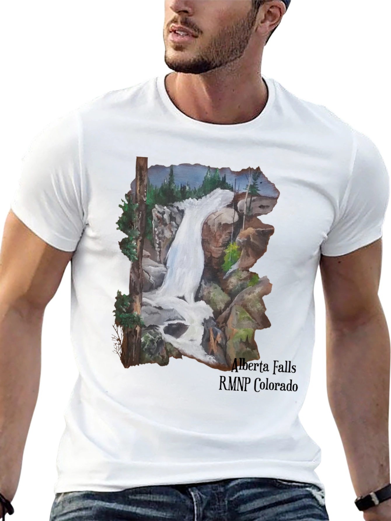 Alberta Falls RMNP Colorado Black T-Shirt