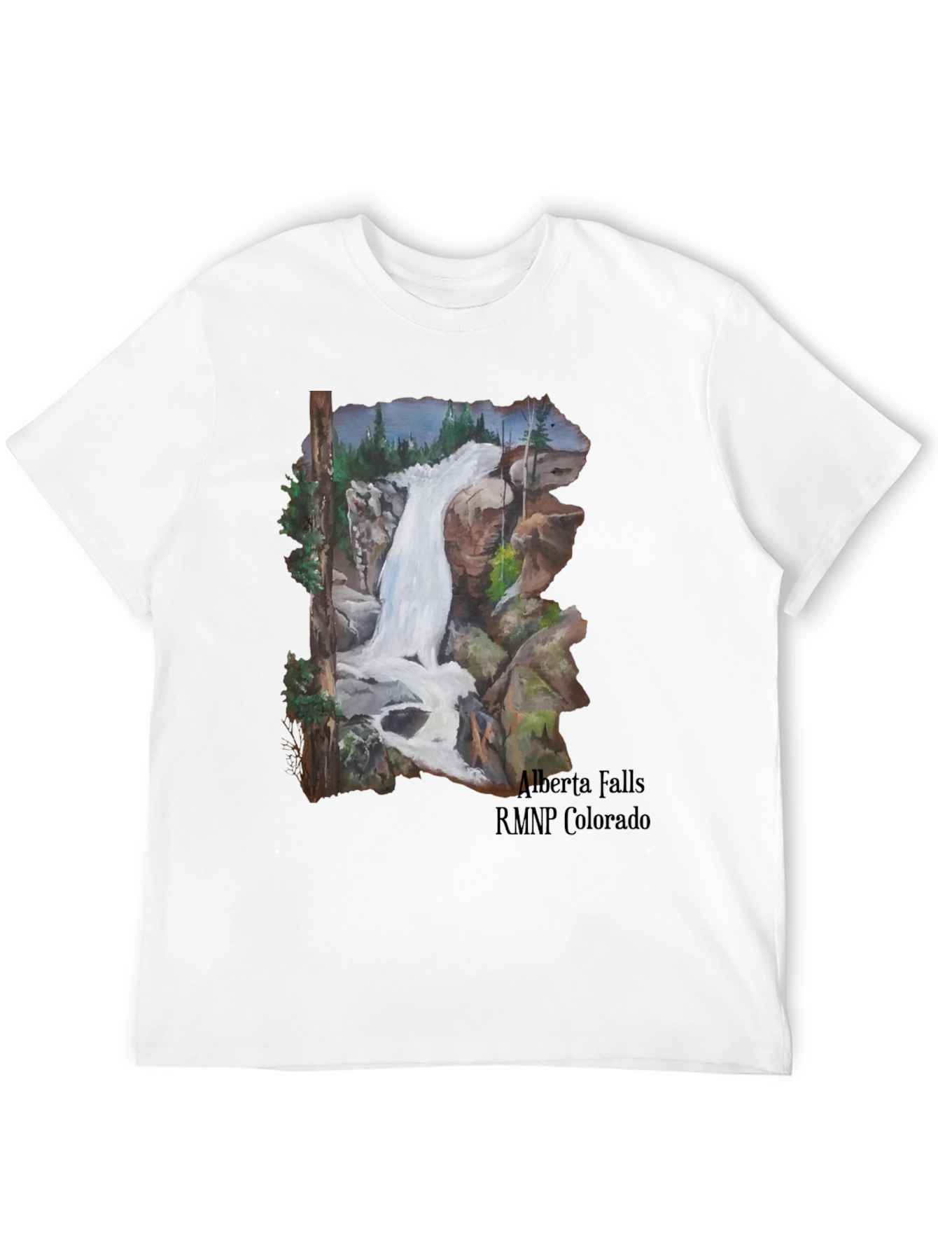 Alberta Falls RMNP Colorado Black T-Shirt