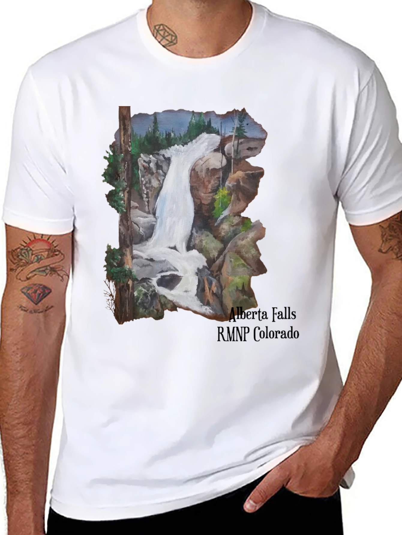 Alberta Falls RMNP Colorado Black T-Shirt