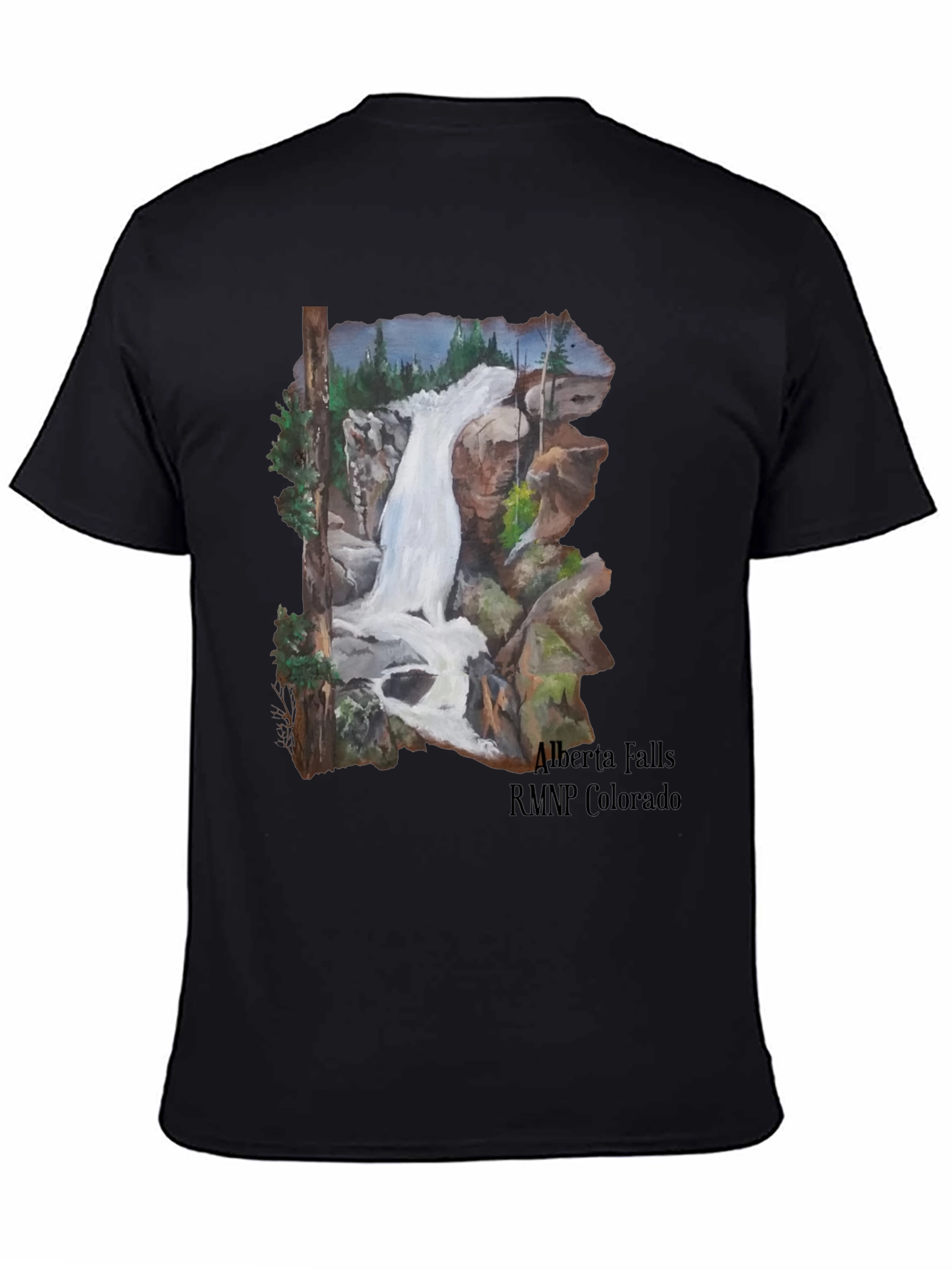 Alberta Falls RMNP Colorado Black T-Shirt