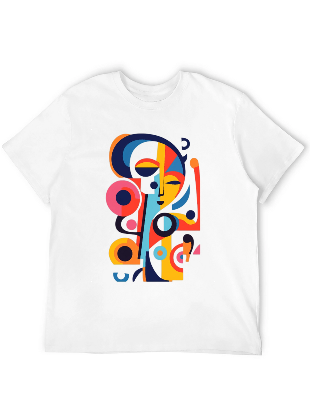 Abstract Face Graphic Black Tee