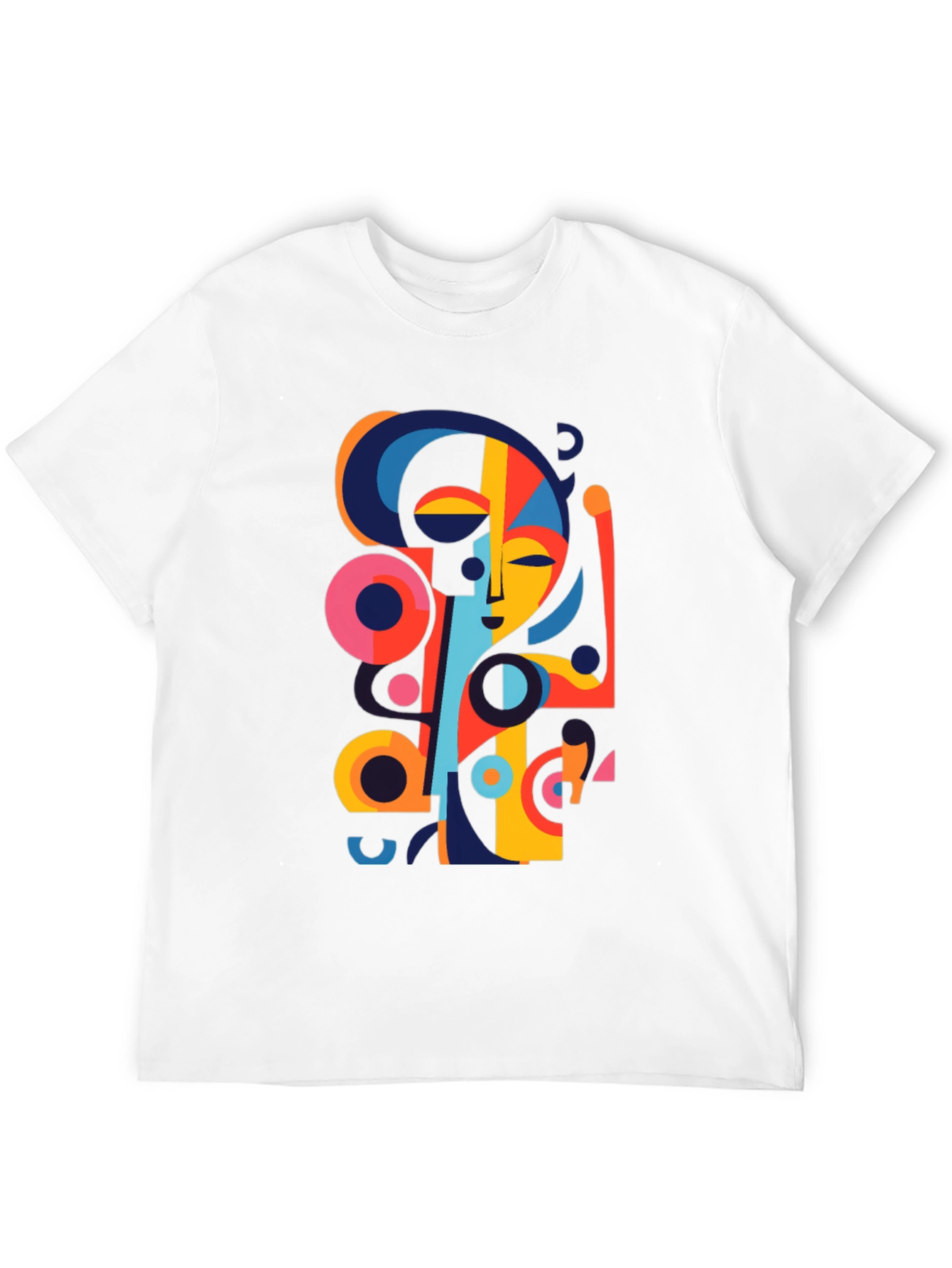 Abstract Face Graphic Black Tee
