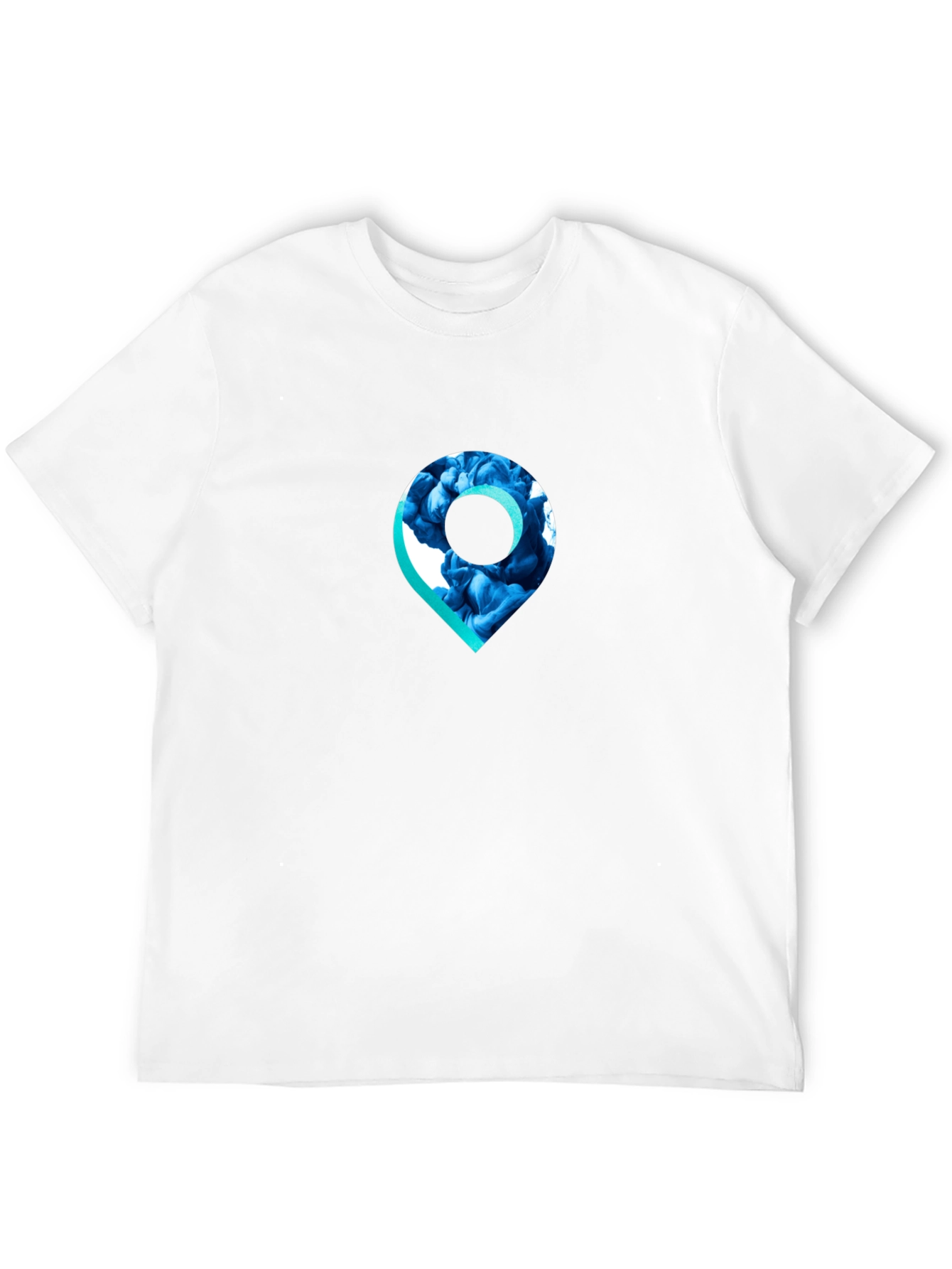 Stylish Black T-Shirt with Unique Location Pin Design