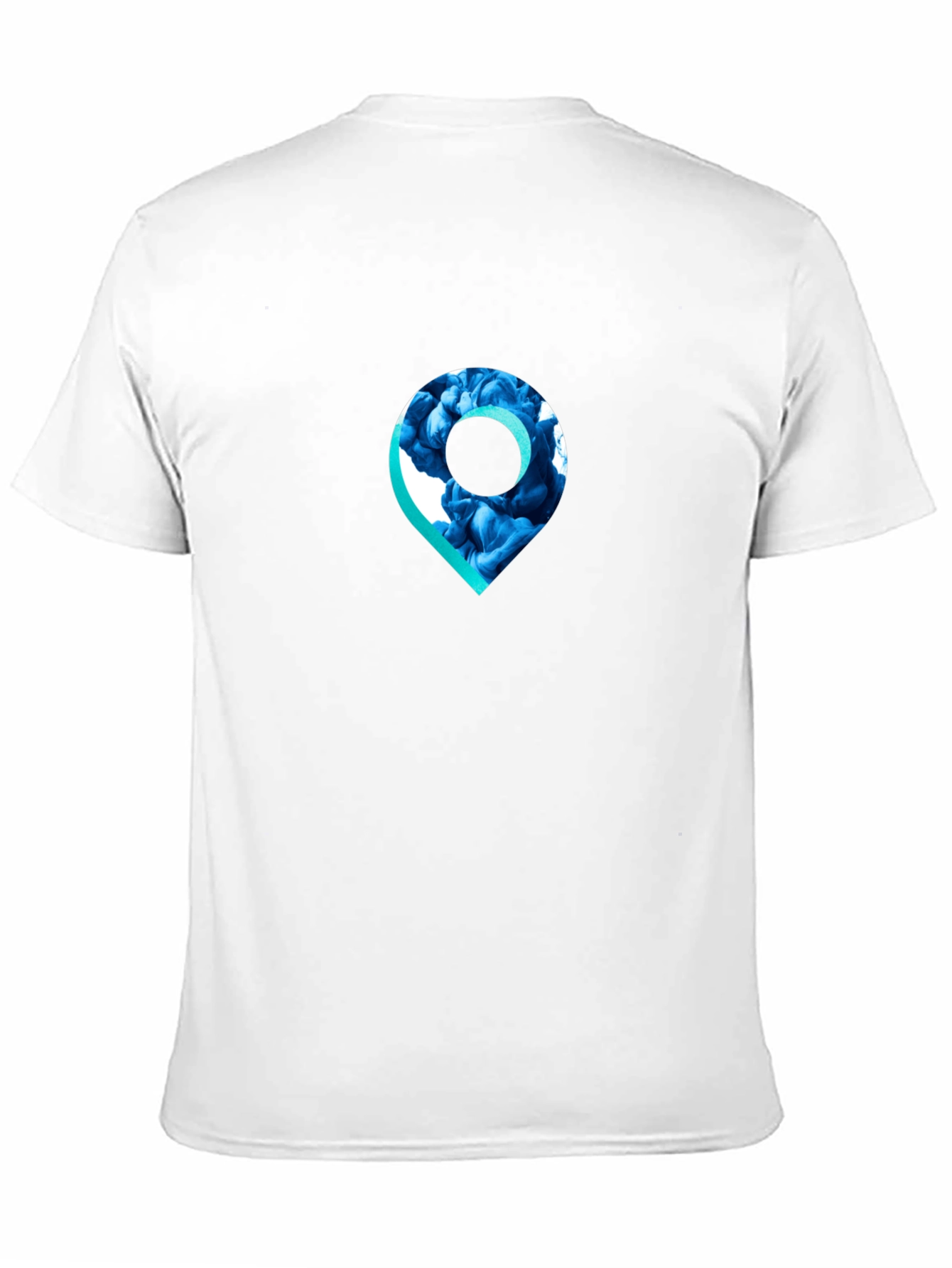 Stylish Black T-Shirt with Unique Location Pin Design