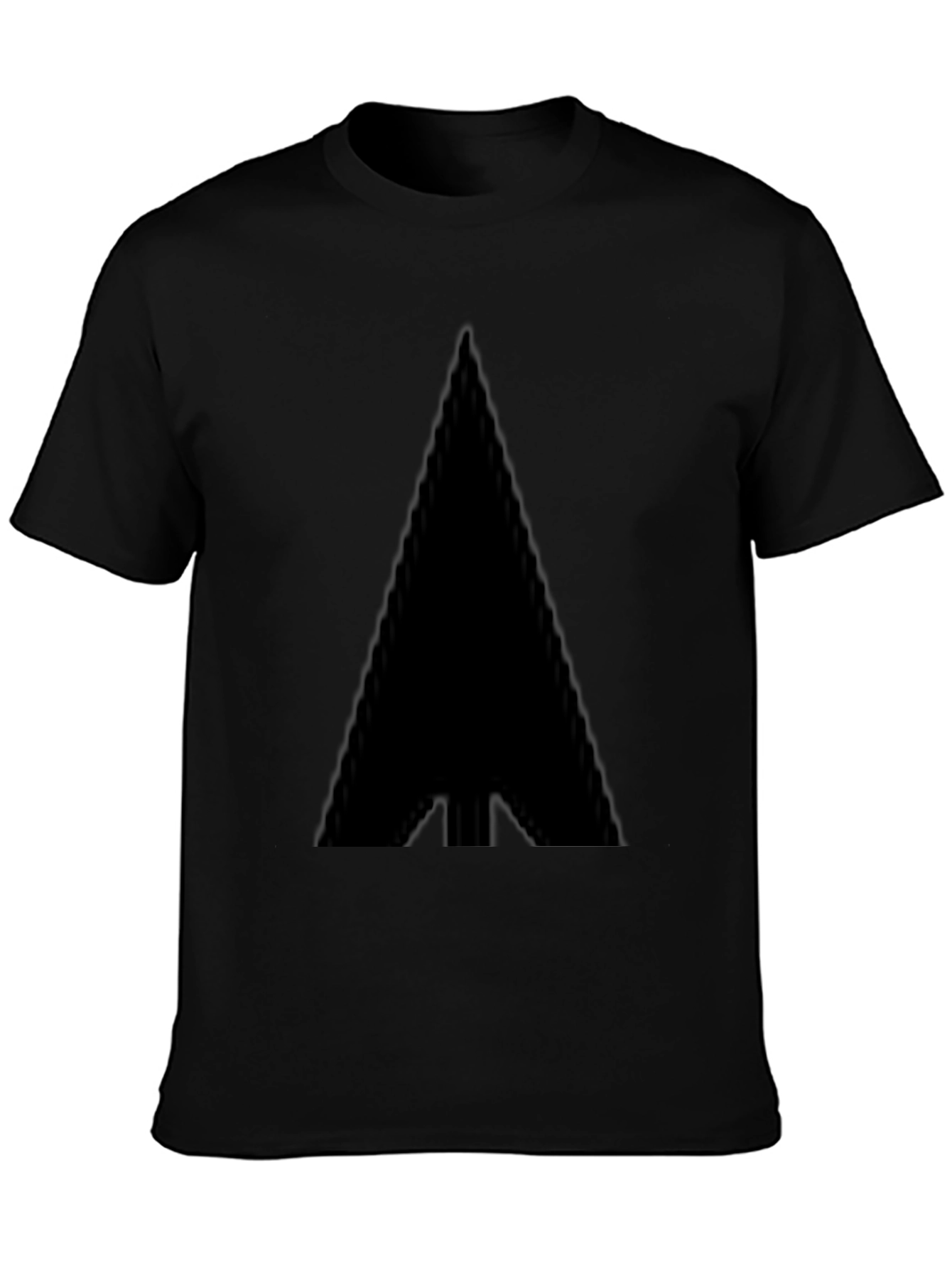 Black T-Shirt with Abstract Triangle Design