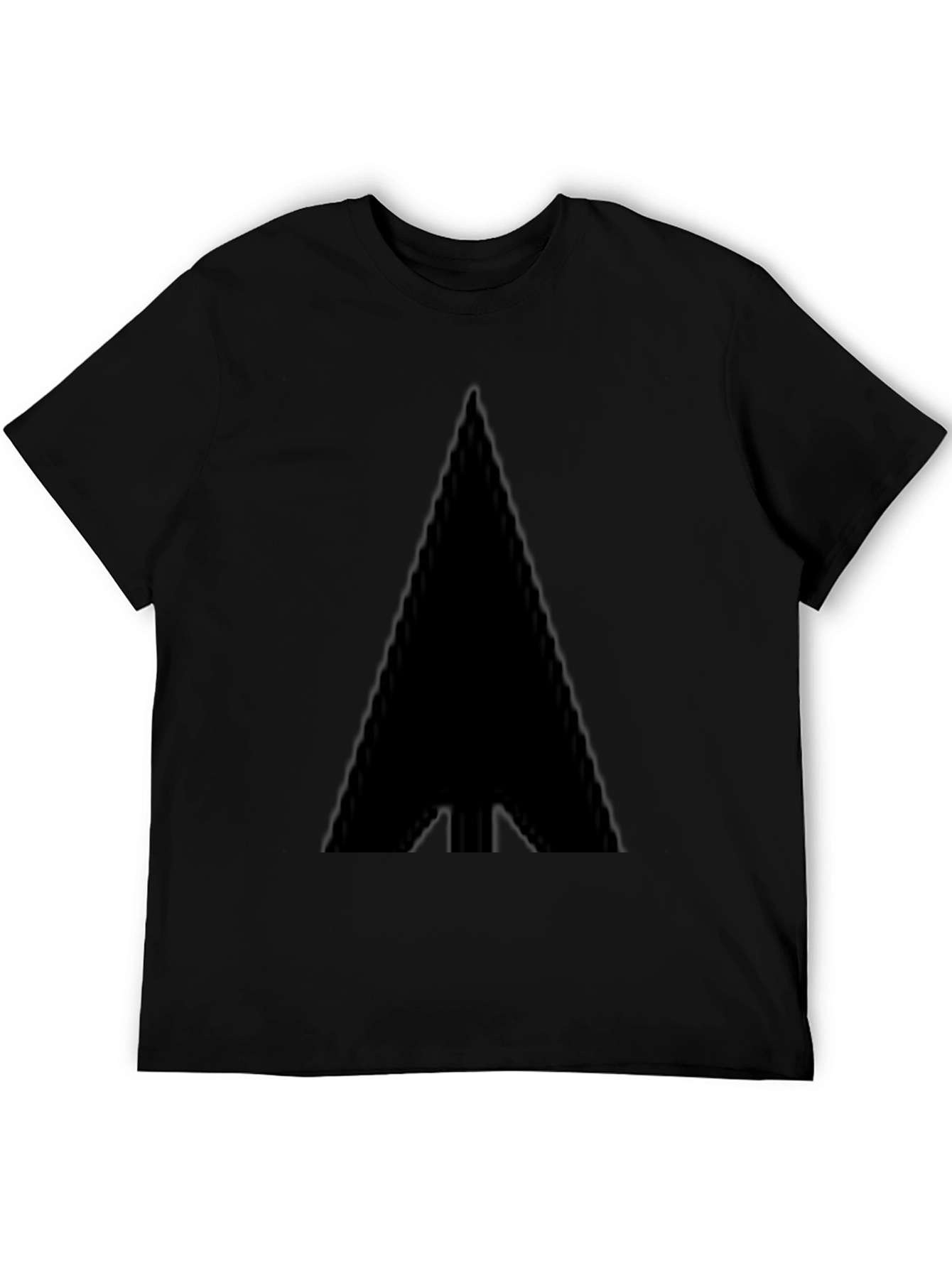 Black T-Shirt with Abstract Triangle Design