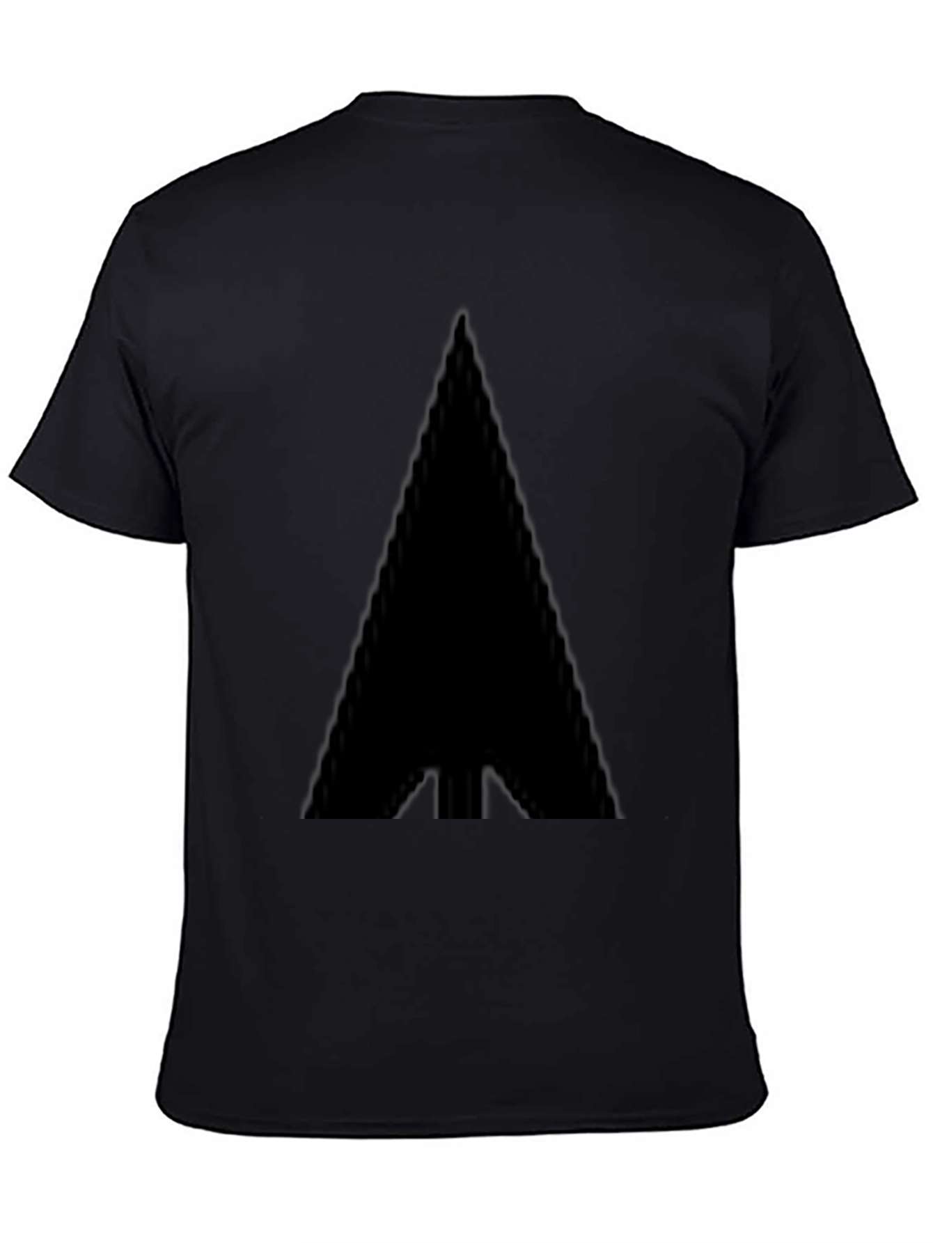 Black T-Shirt with Abstract Triangle Design