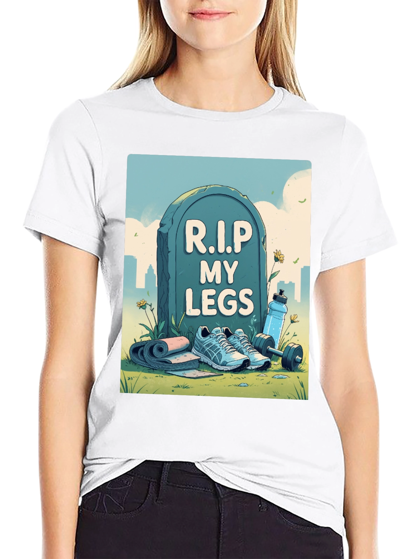 R.I.P My Legs Gym Humor Graphic Tee
