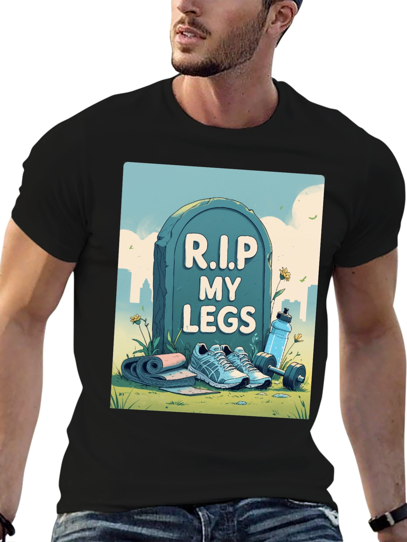 R.I.P My Legs Gym Humor Graphic Tee