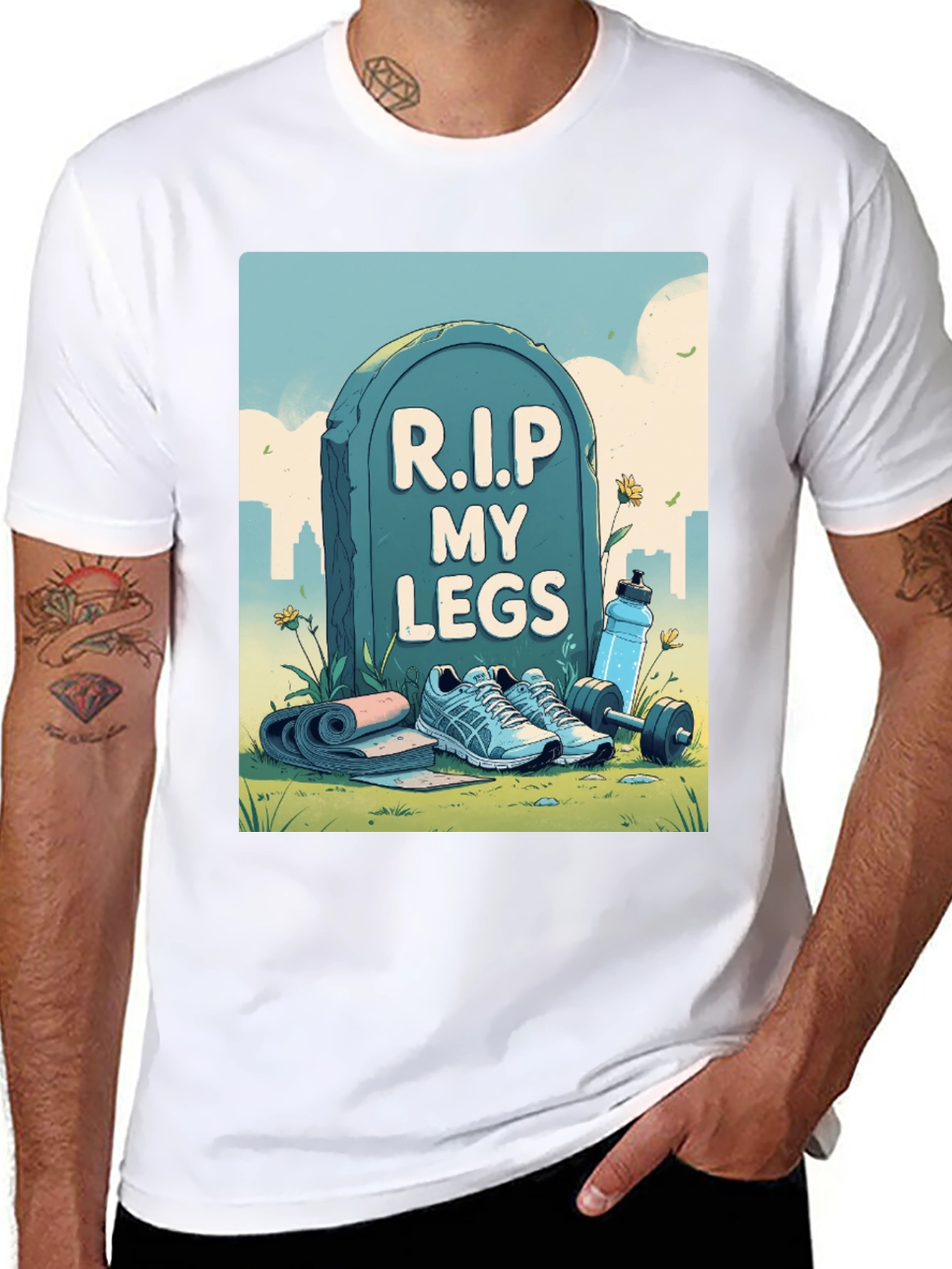 R.I.P My Legs Gym Humor Graphic Tee
