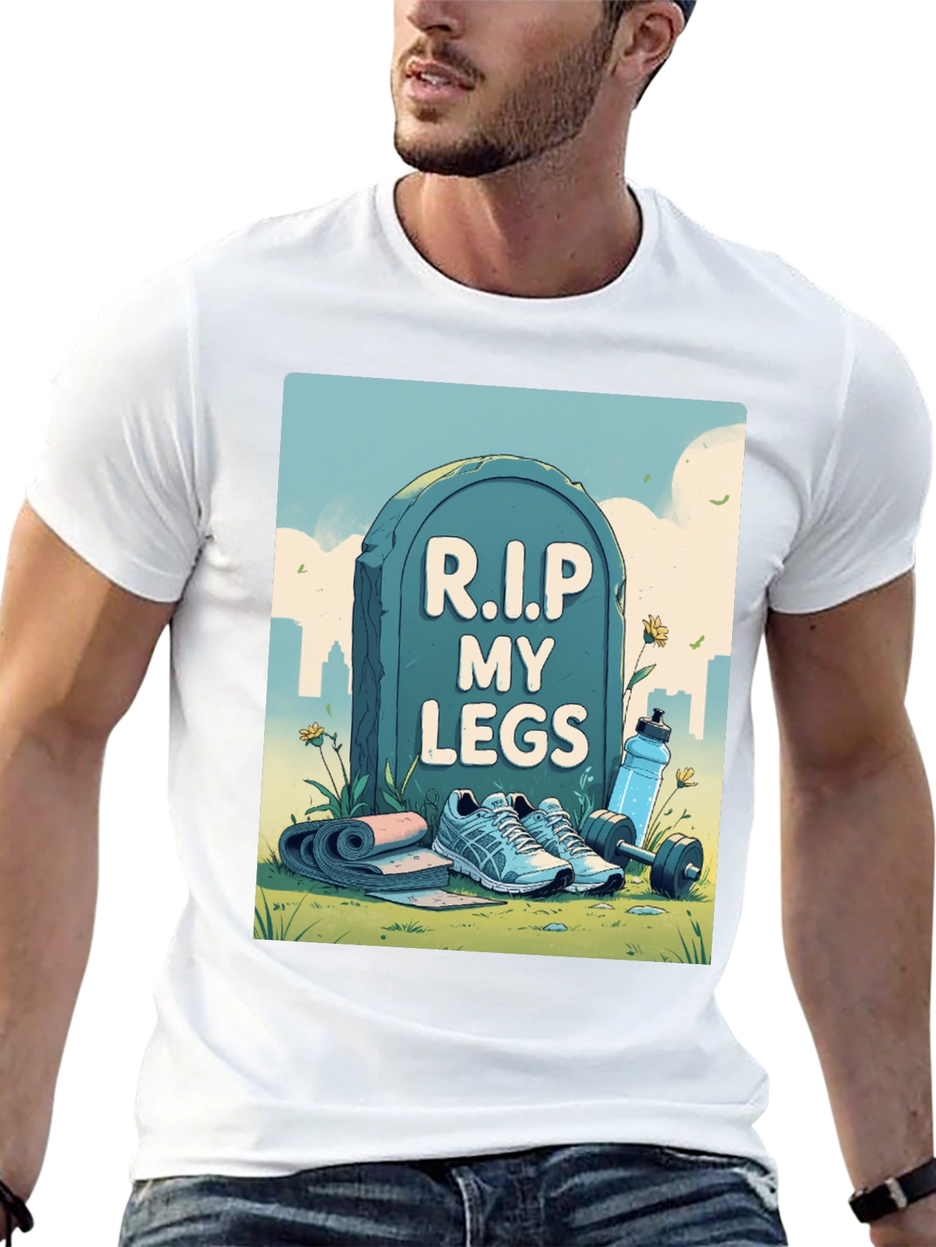 R.I.P My Legs Gym Humor Graphic Tee