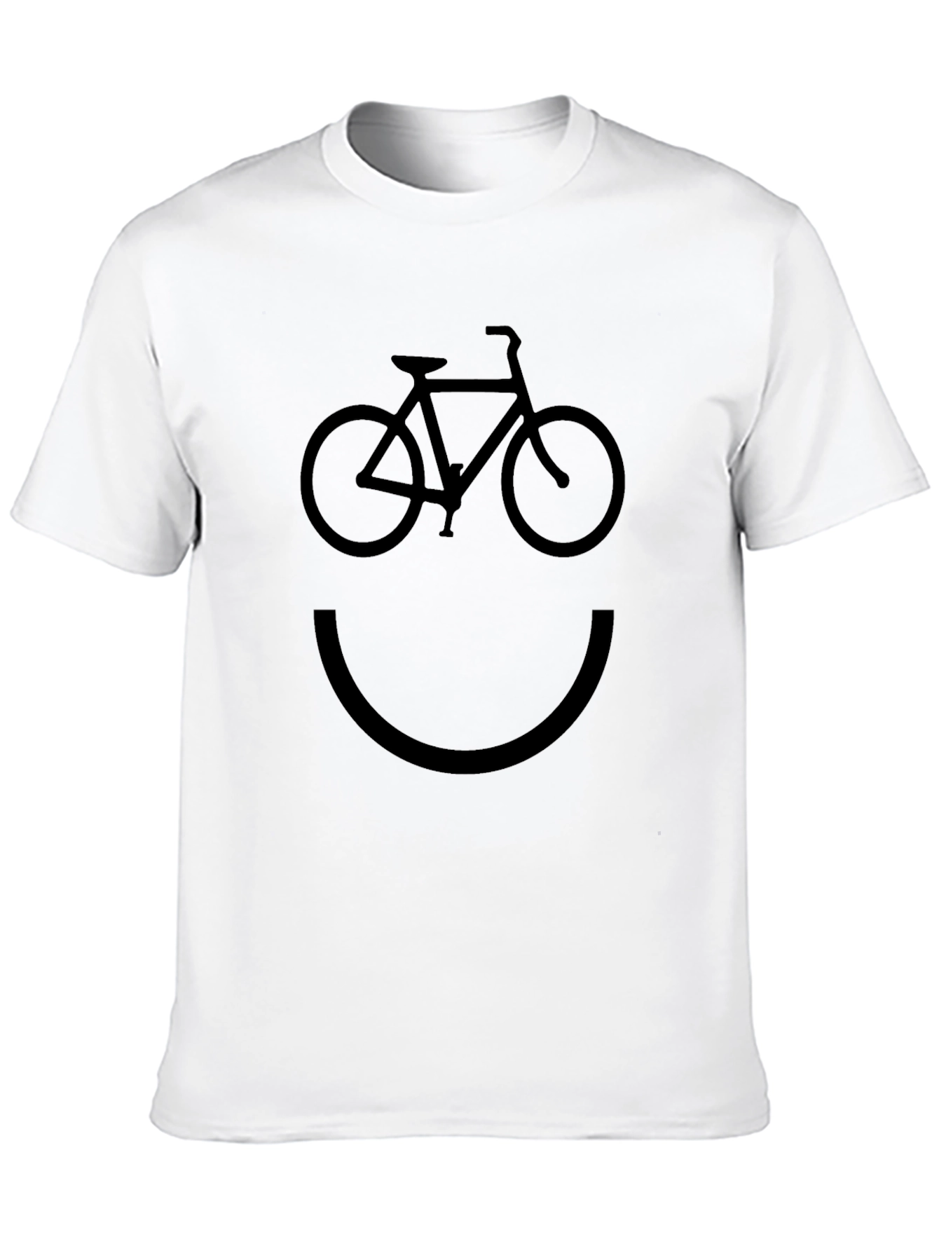 Bicycle Smiley Face T-Shirt - Classic Black Tee