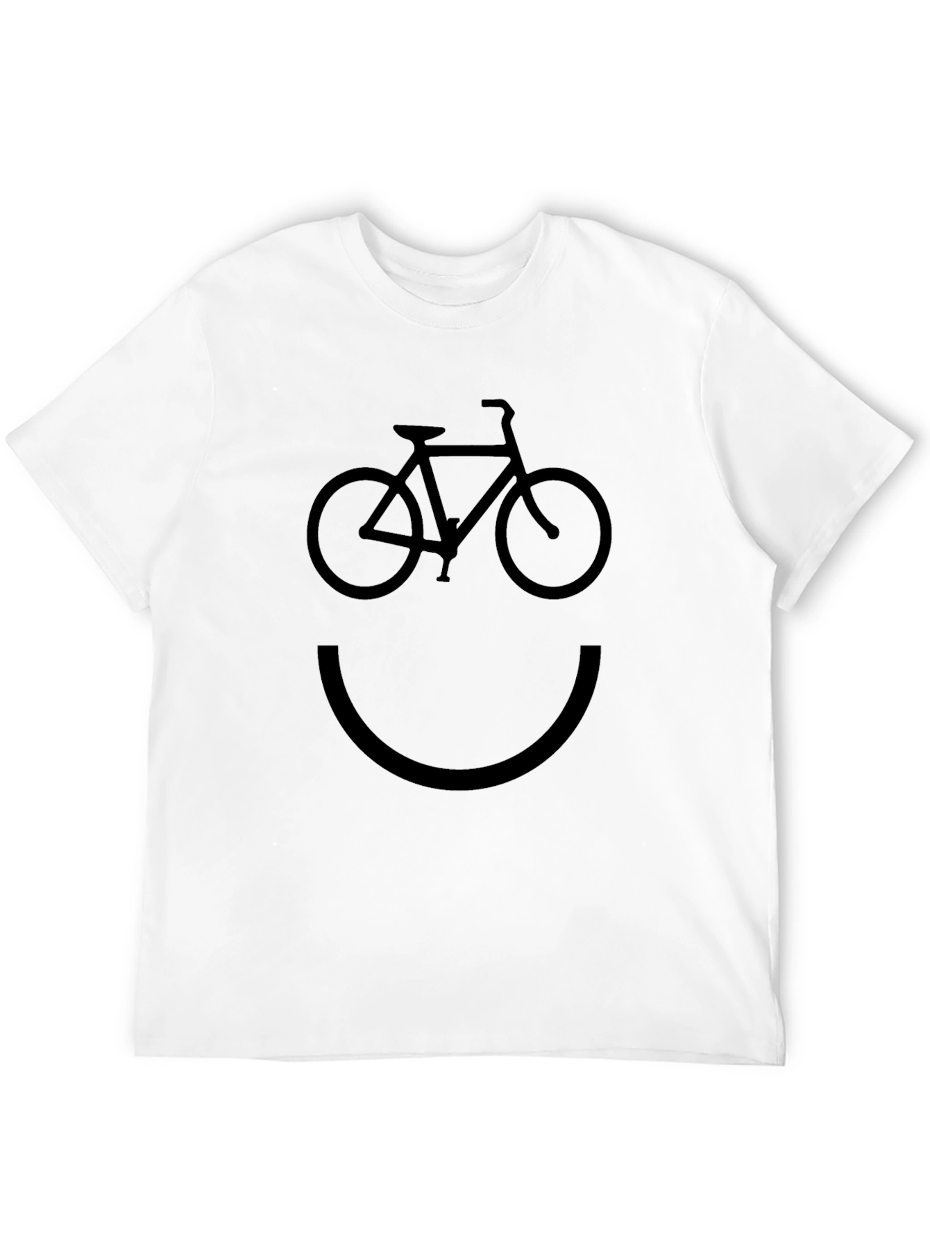 Bicycle Smiley Face T-Shirt - Classic Black Tee