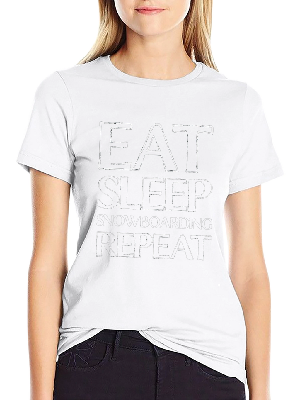 Eat Sleep Snowboarding Repeat Black T-Shirt