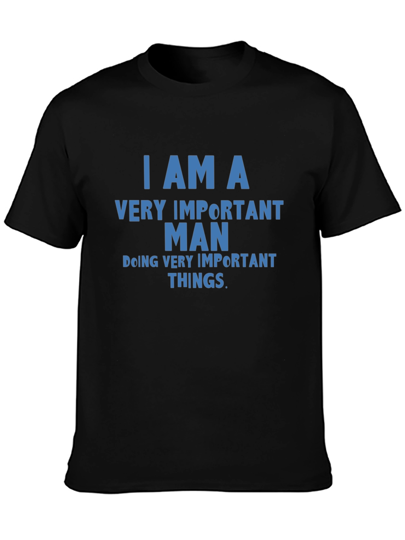 Important Man Graphic Tee - Black Cotton Blend T-Shirt