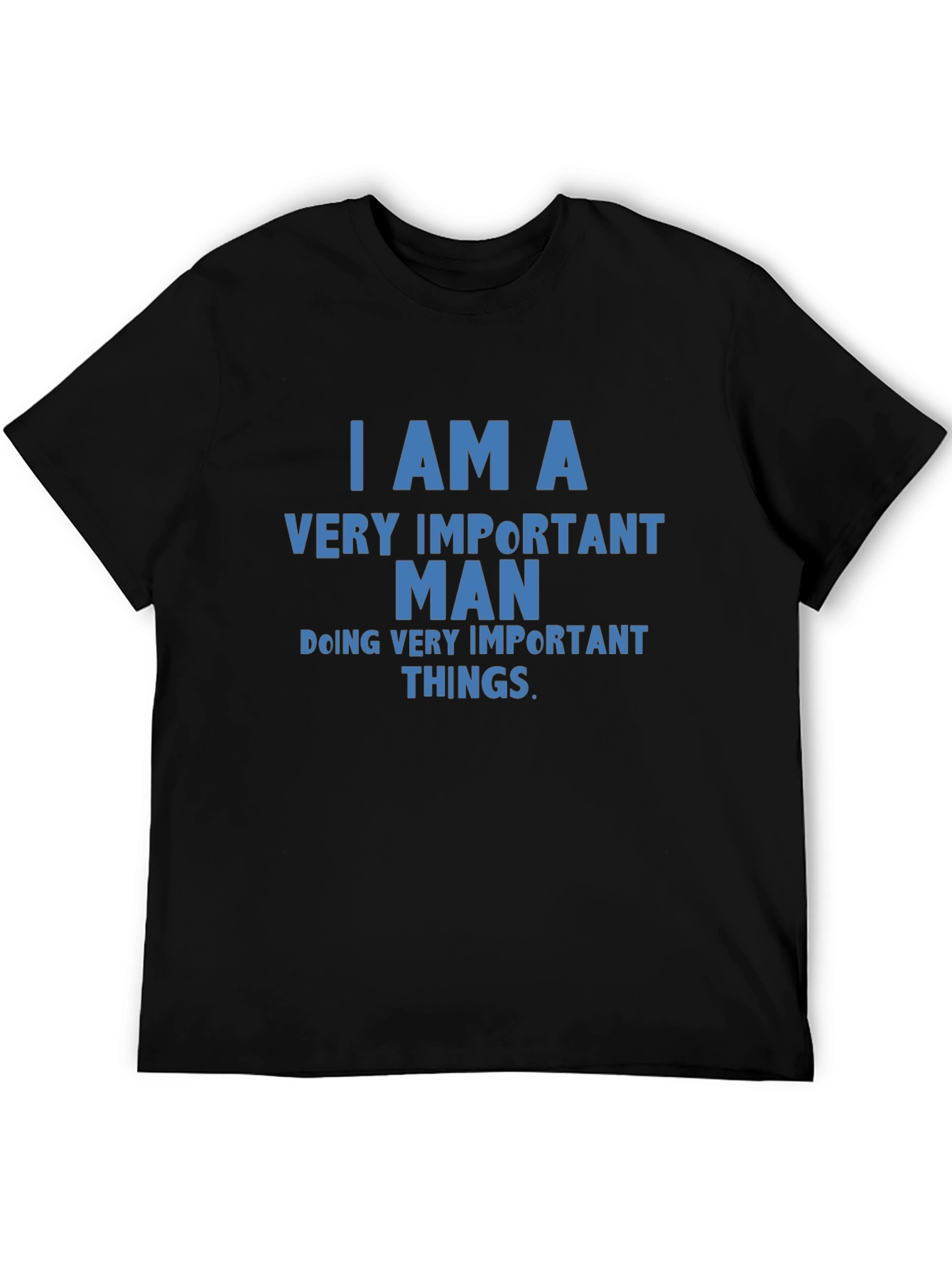 Important Man Graphic Tee - Black Cotton Blend T-Shirt