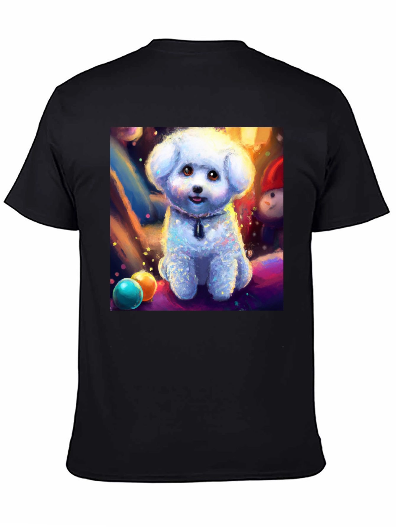 Cute Dog Graphic Tee - Black