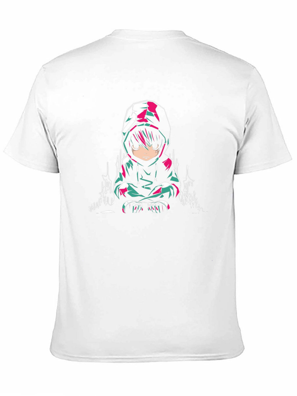 Anime Character Graphic Print Black T-Shirt