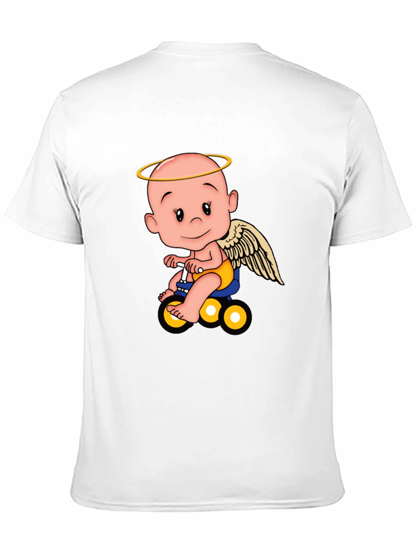 Angel Baby on Bike Graphic Tee - Black