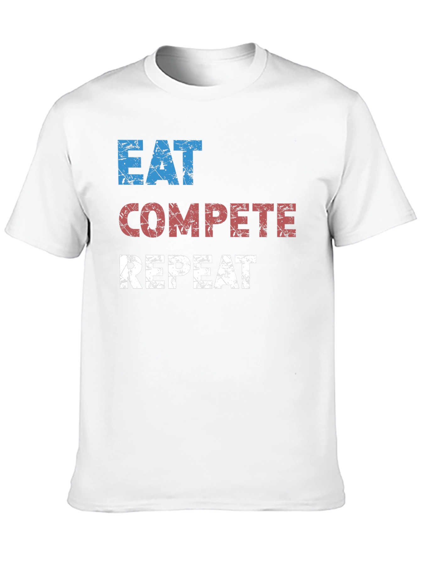 Eat Compete Repeat Graphic Tee - Black Cotton T-Shirt