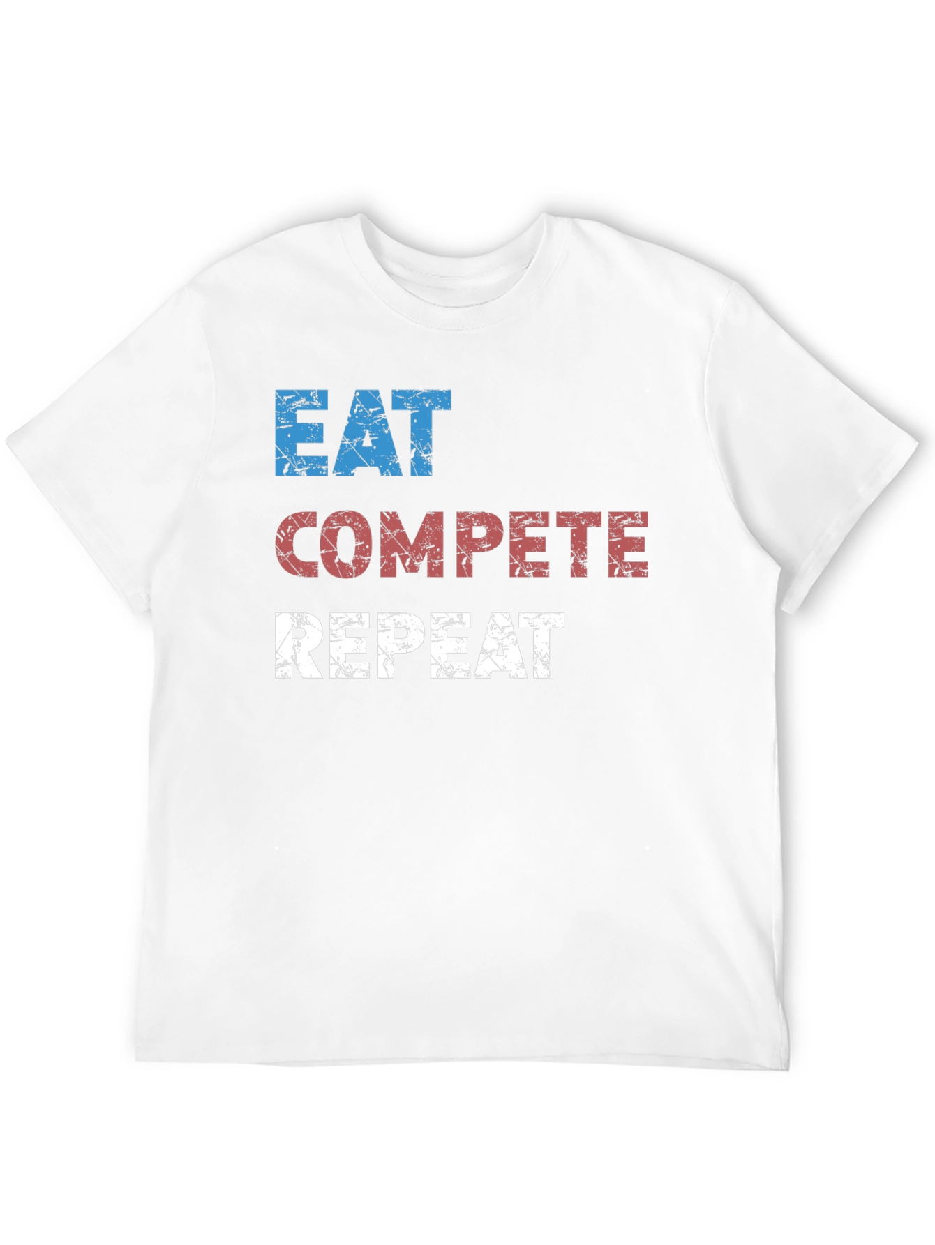 Eat Compete Repeat Graphic Tee - Black Cotton T-Shirt